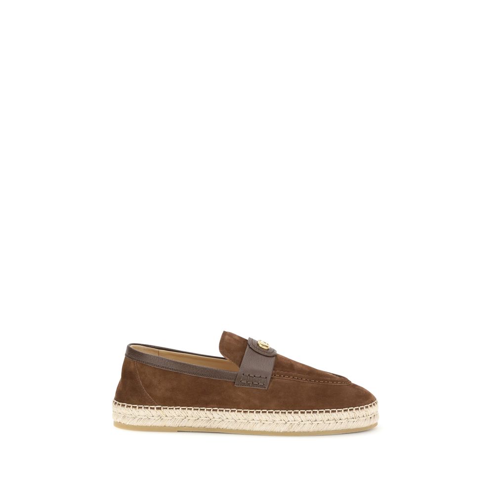 Valentino Garavani Brown Calf Leather Bos Taurus Espadrilles Valentino Garavani