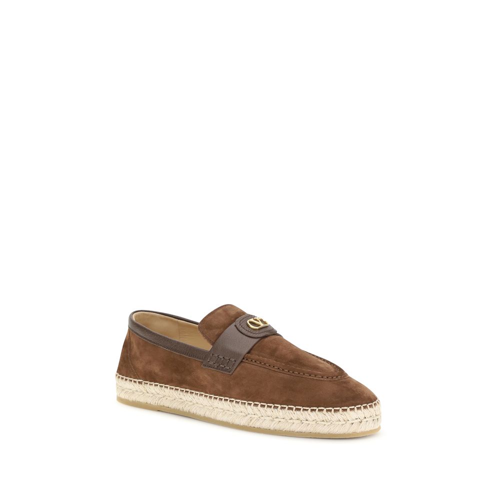 Valentino Garavani Brown Calf Leather Bos Taurus Espadrilles Valentino Garavani