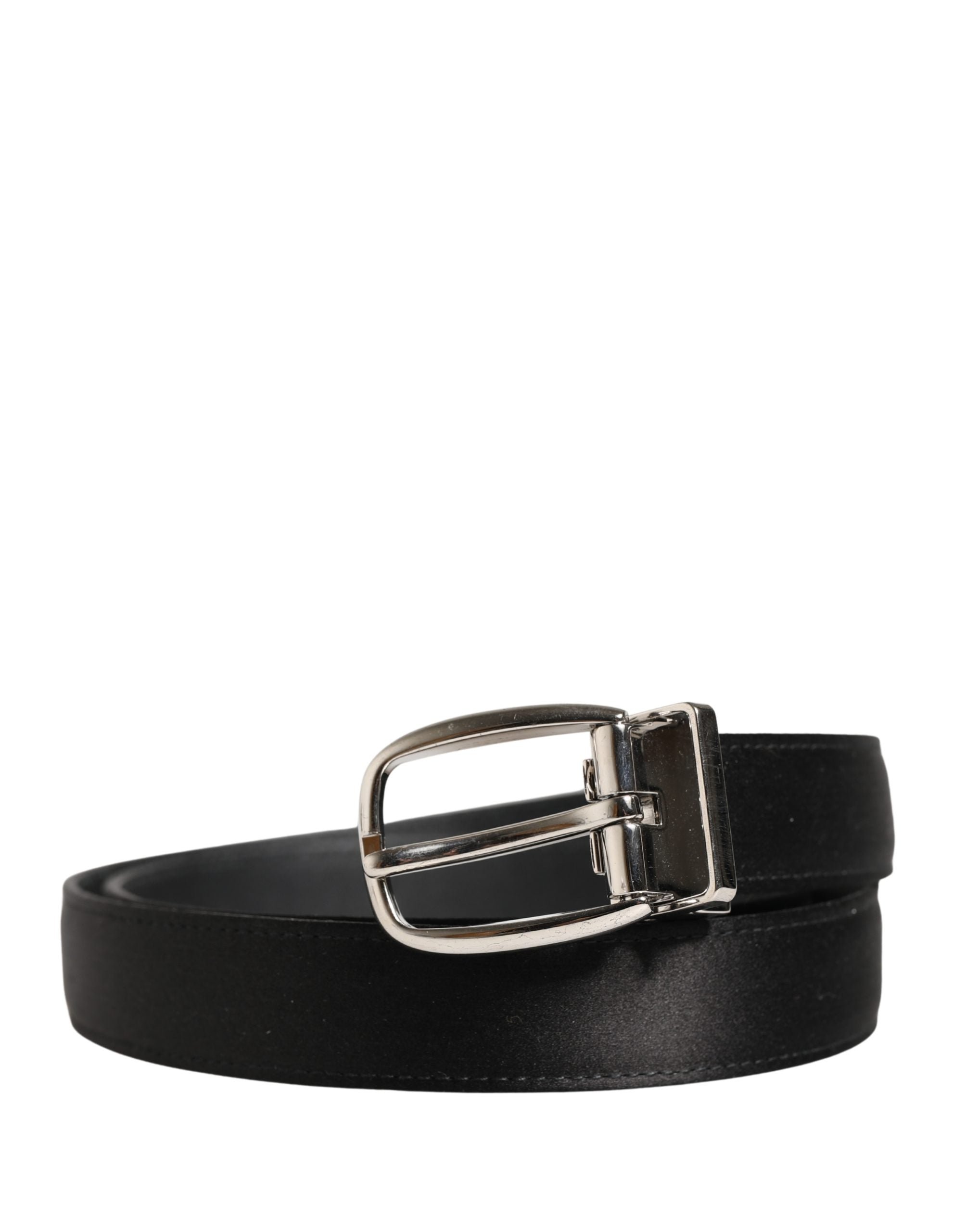 Dolce & Gabbana Men Black Classic Leather Metal Buckle Belt Dolce & Gabbana