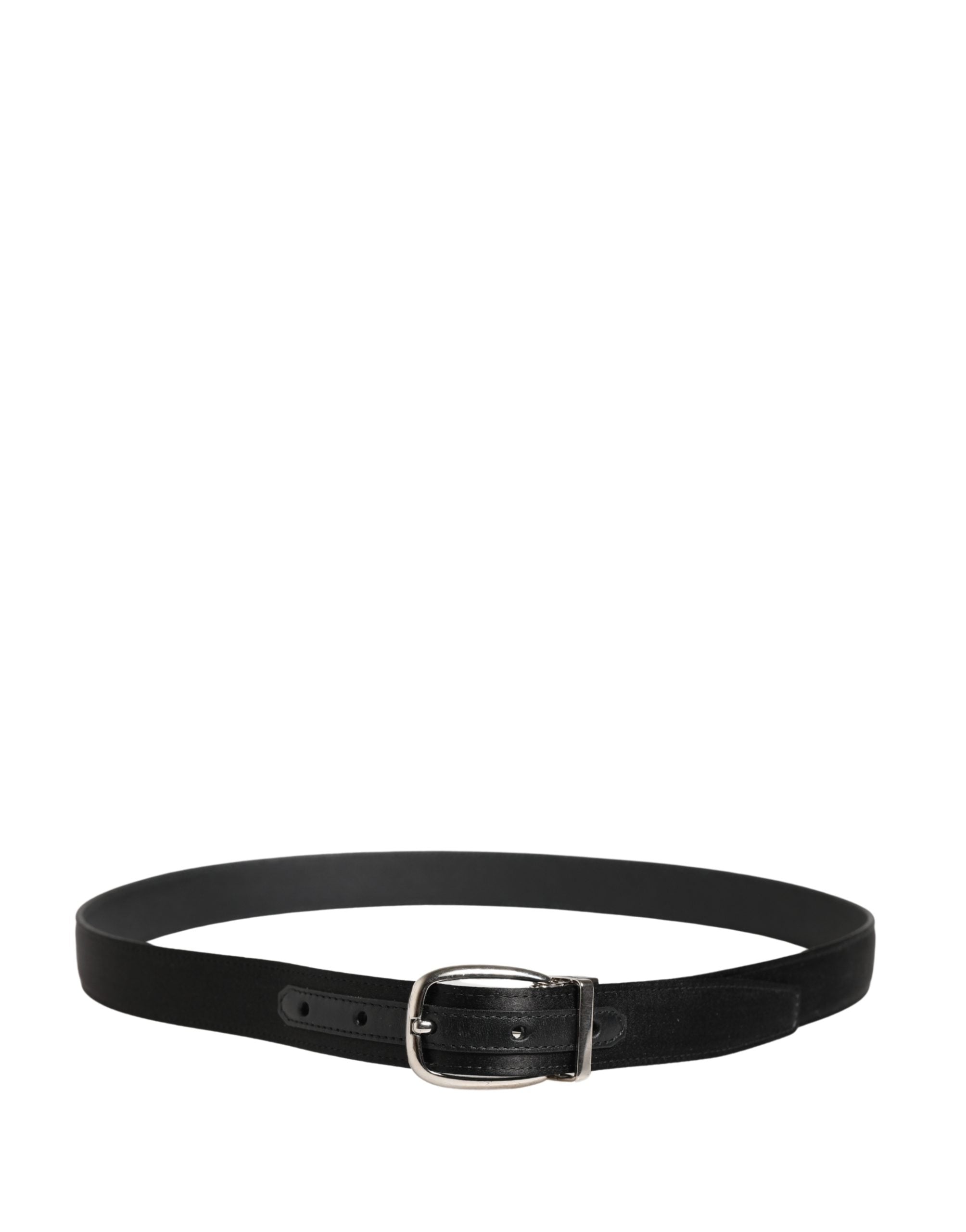Dolce & Gabbana Men Black Classic Leather Metal Buckle Belt Dolce & Gabbana