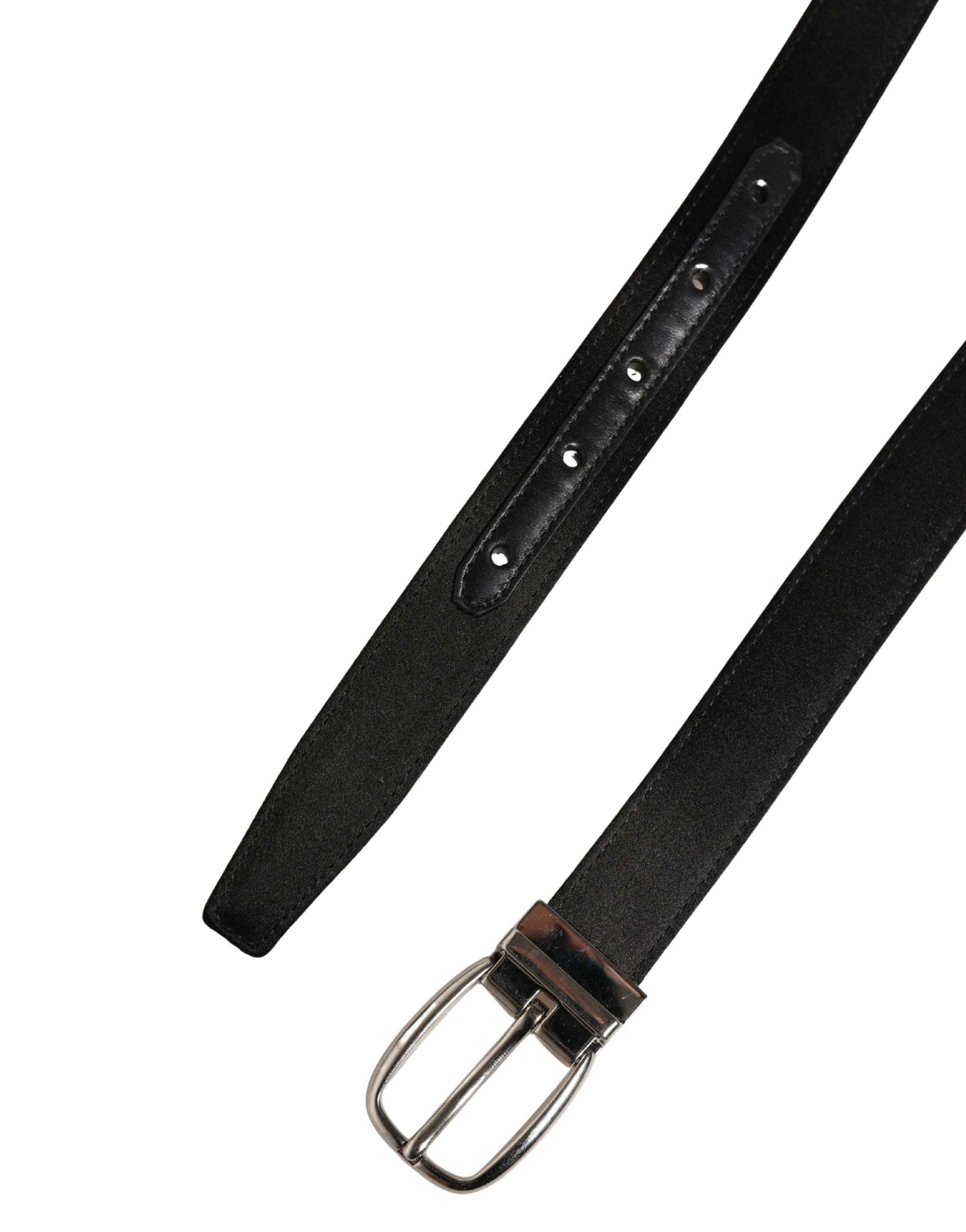 Dolce & Gabbana Men Black Classic Leather Metal Buckle Belt Dolce & Gabbana