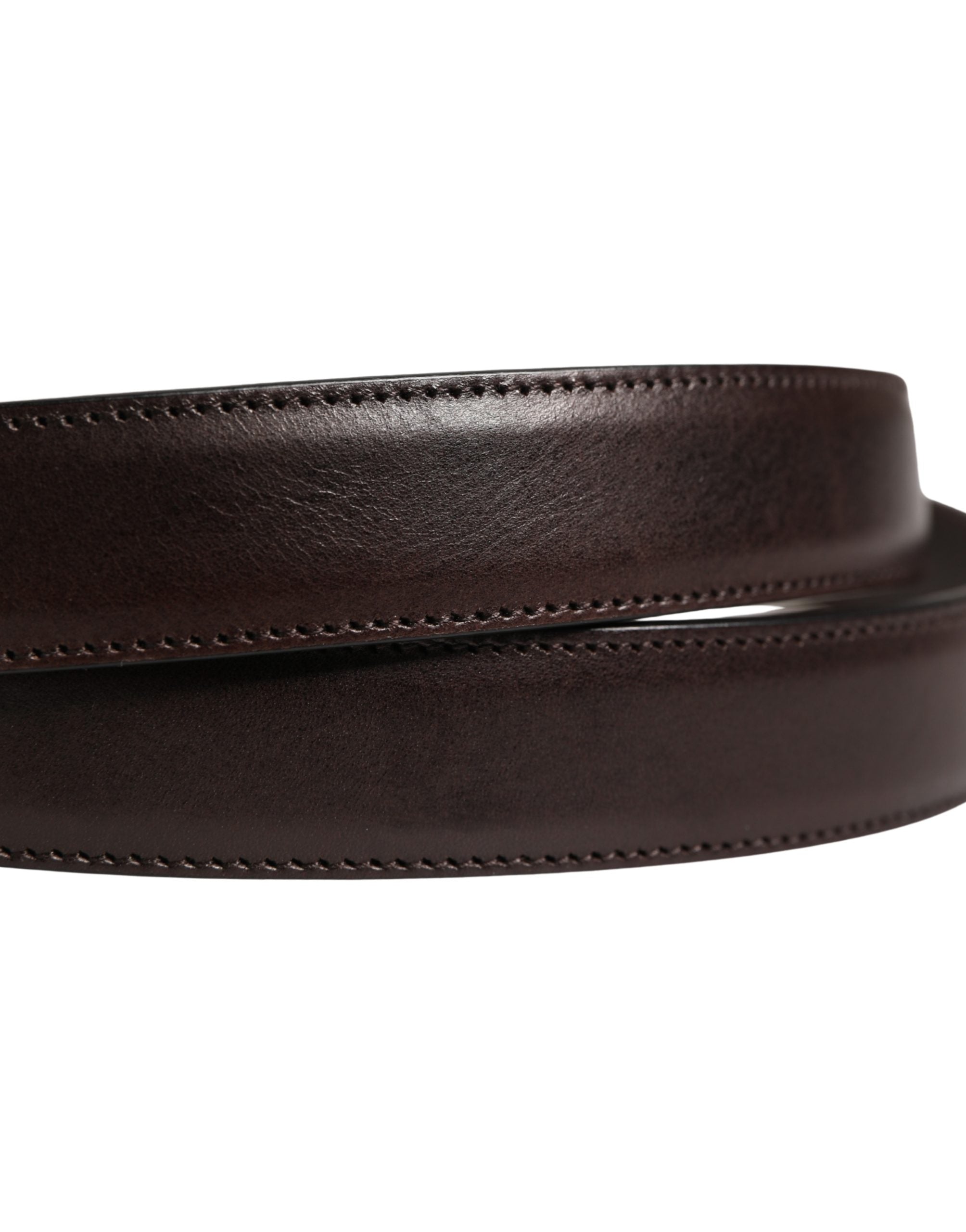 Dolce & Gabbana Men Brown Classic Leather Metal Buckle Belt Dolce & Gabbana