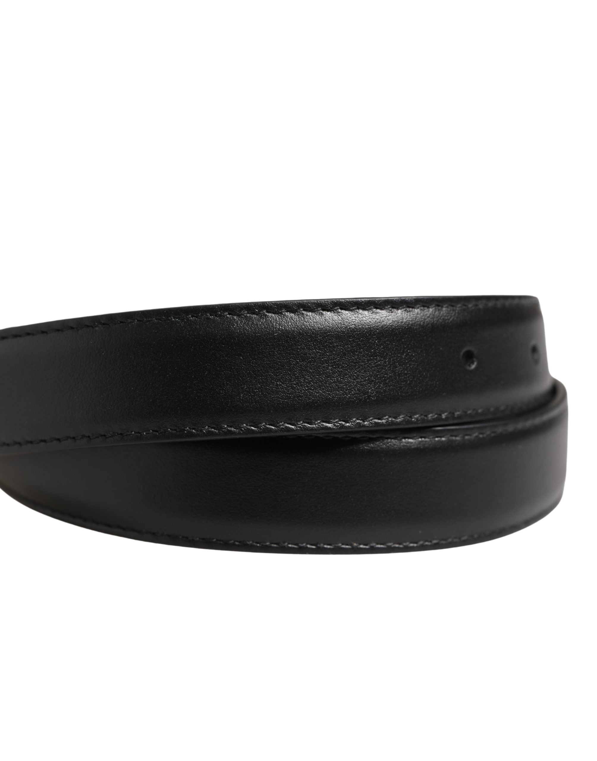 Dolce & Gabbana Men Black Classic Leather Metal Buckle Belt Dolce & Gabbana