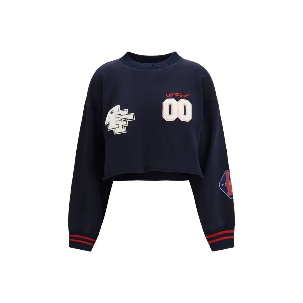 Off-White Blue Cotton Sweatshirt Off-White