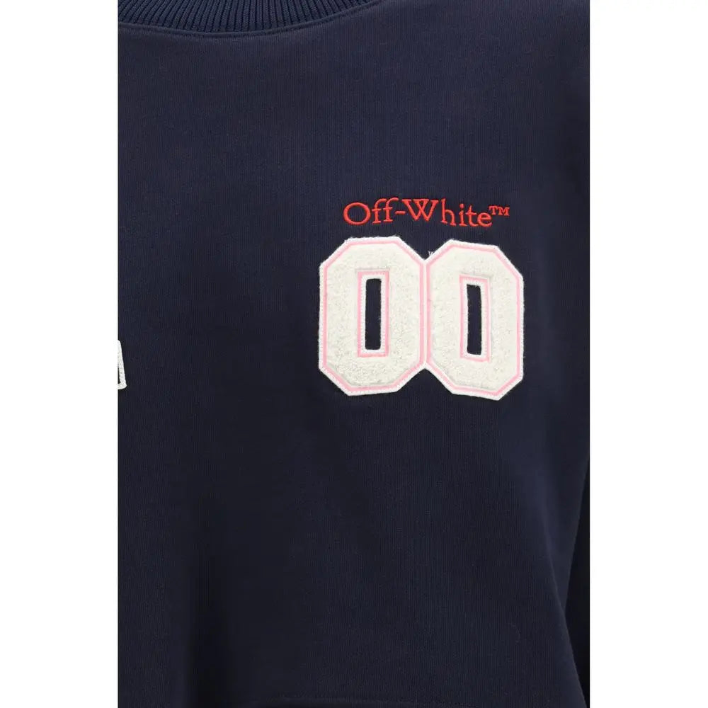 Off-White Blue Cotton Sweatshirt Off-White