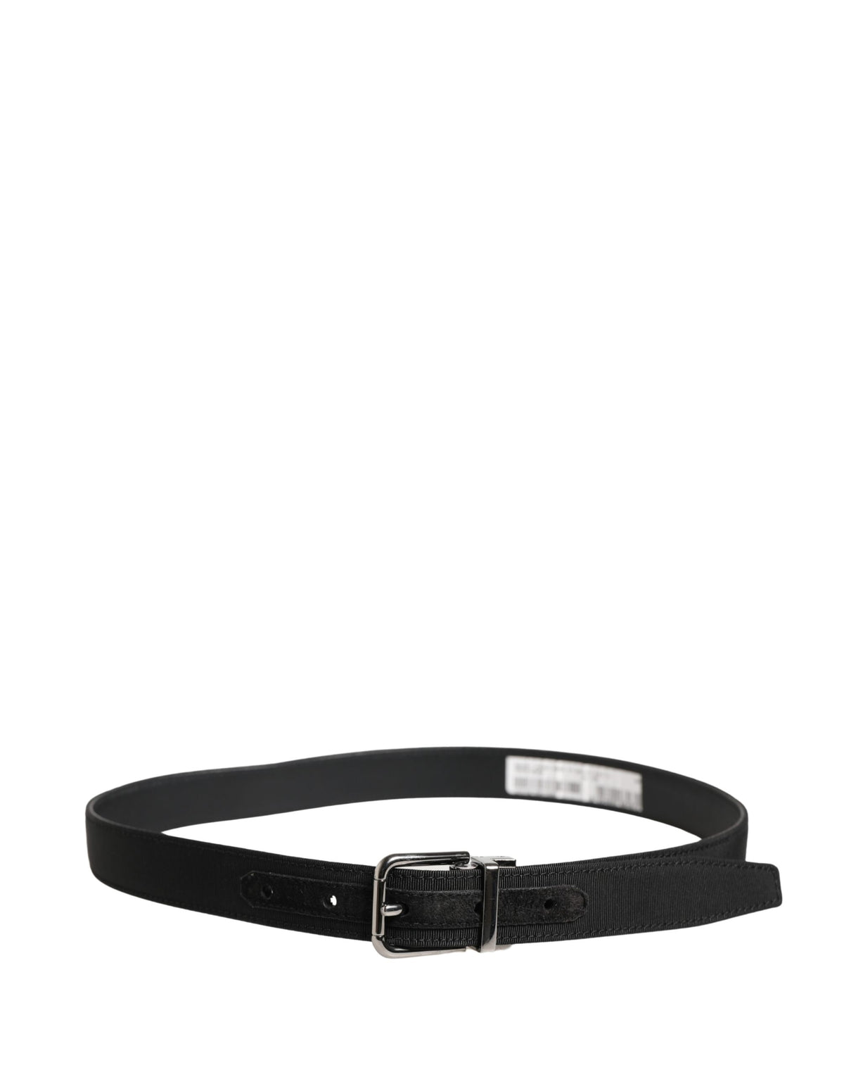 Dolce & Gabbana Men Black Viscose Leather Metal Buckle Belt