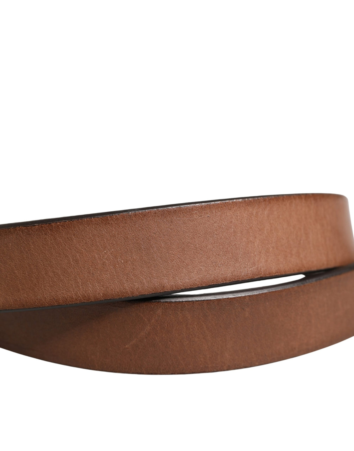Dolce & Gabbana Men Brown Classic Leather Metal Buckle Belt