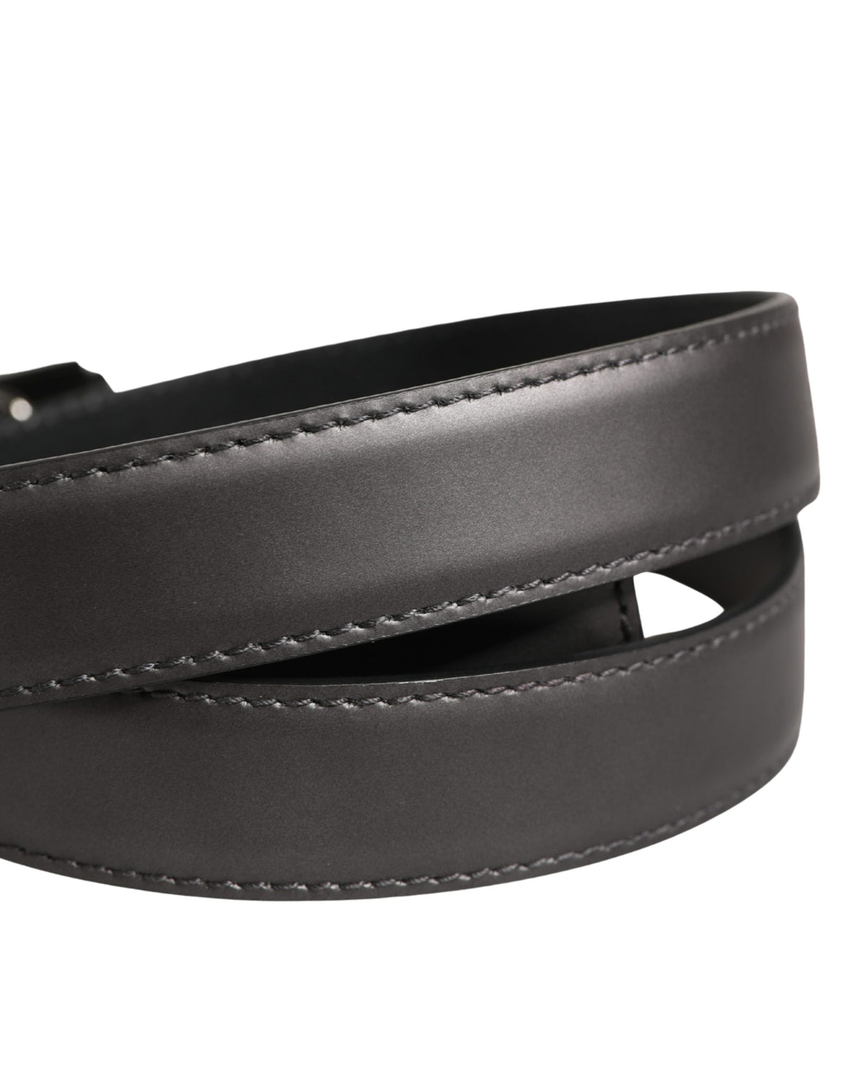 Dolce & Gabbana Men Silver Classic Leather Square Buckle Belt
