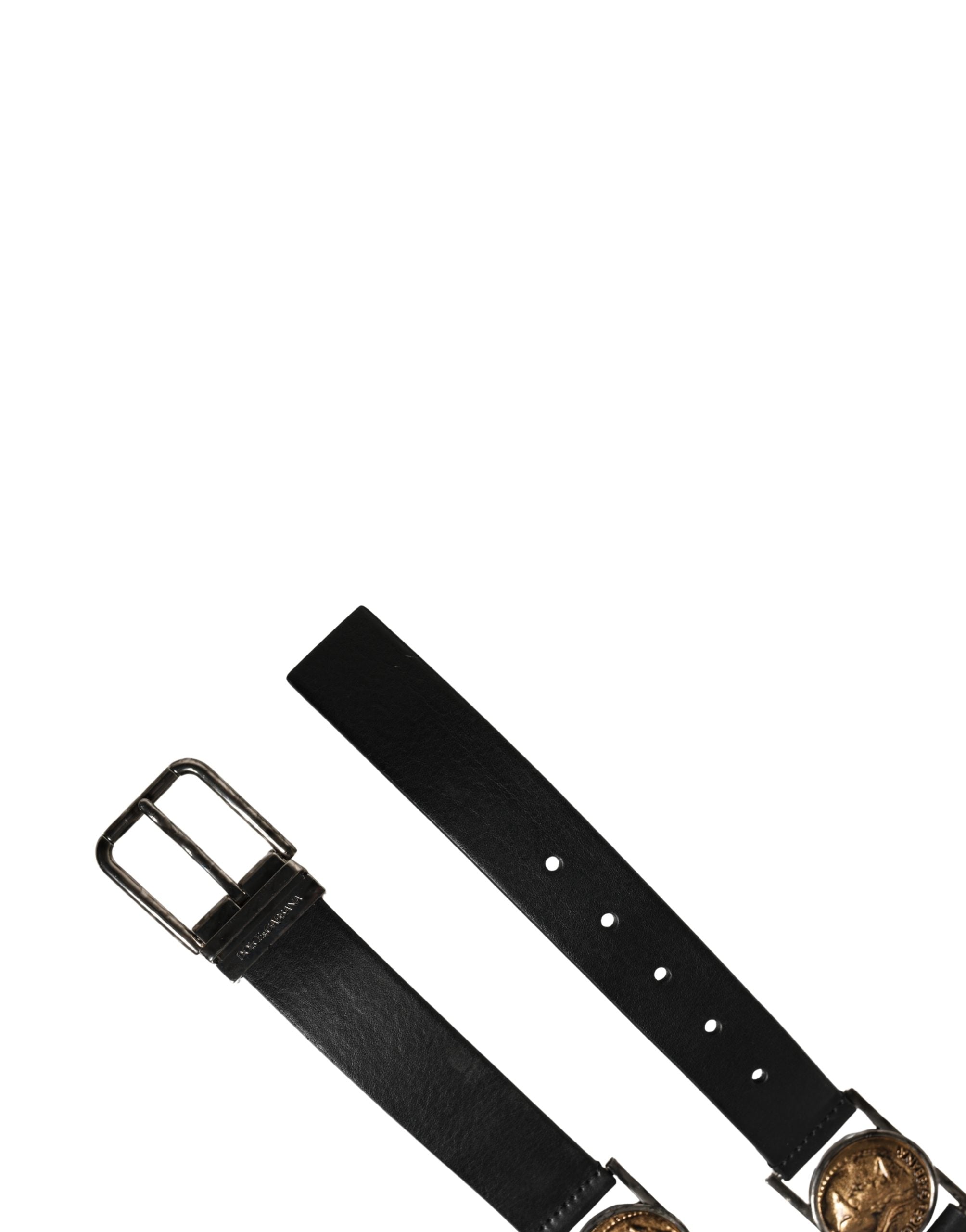 Dolce & Gabbana Men Black Classic Leather Metal Buckle Belt Dolce & Gabbana