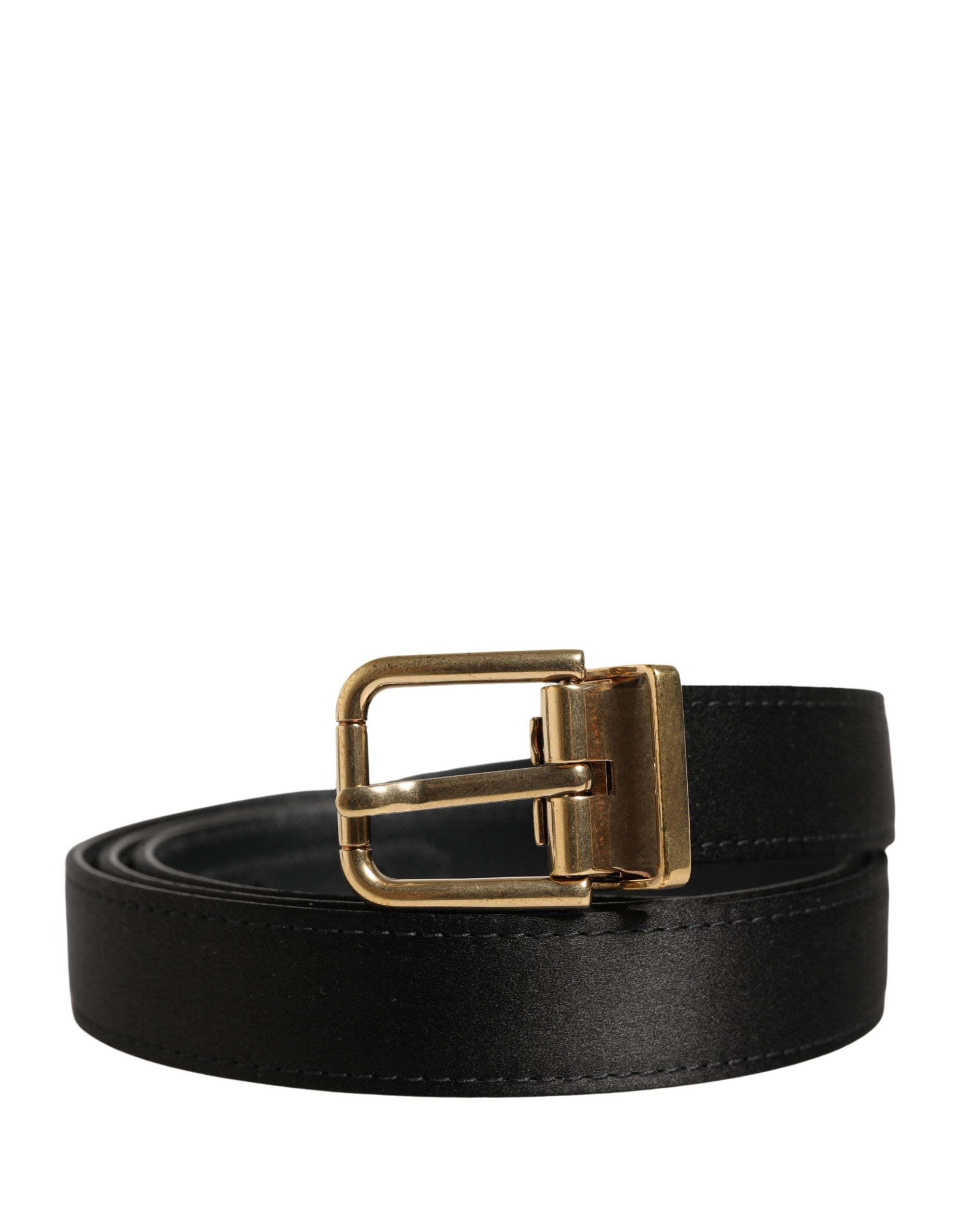 Dolce & Gabbana Men Black Classic Viscose Metal Buckle Belt Dolce & Gabbana