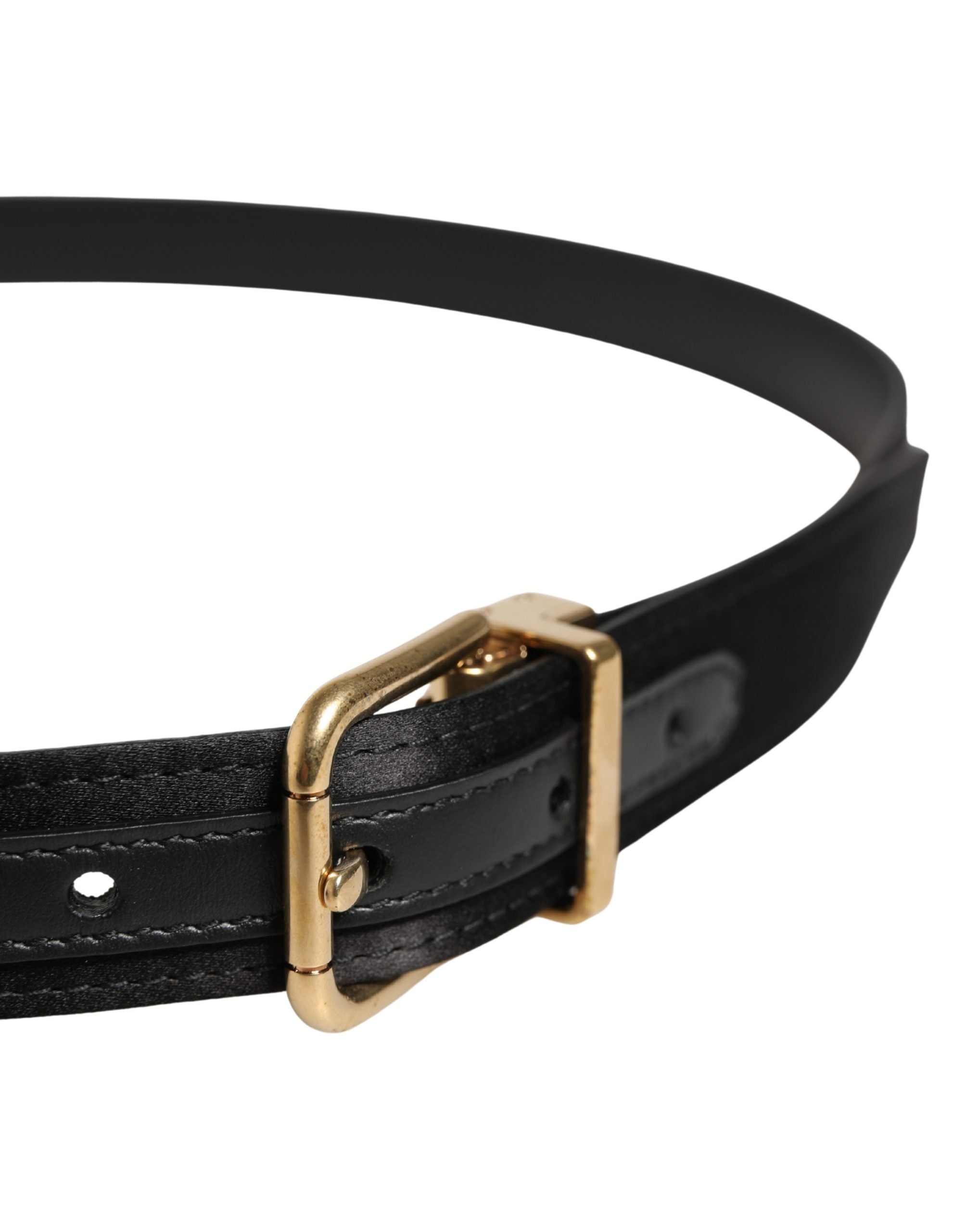 Dolce & Gabbana Men Black Classic Viscose Metal Buckle Belt Dolce & Gabbana