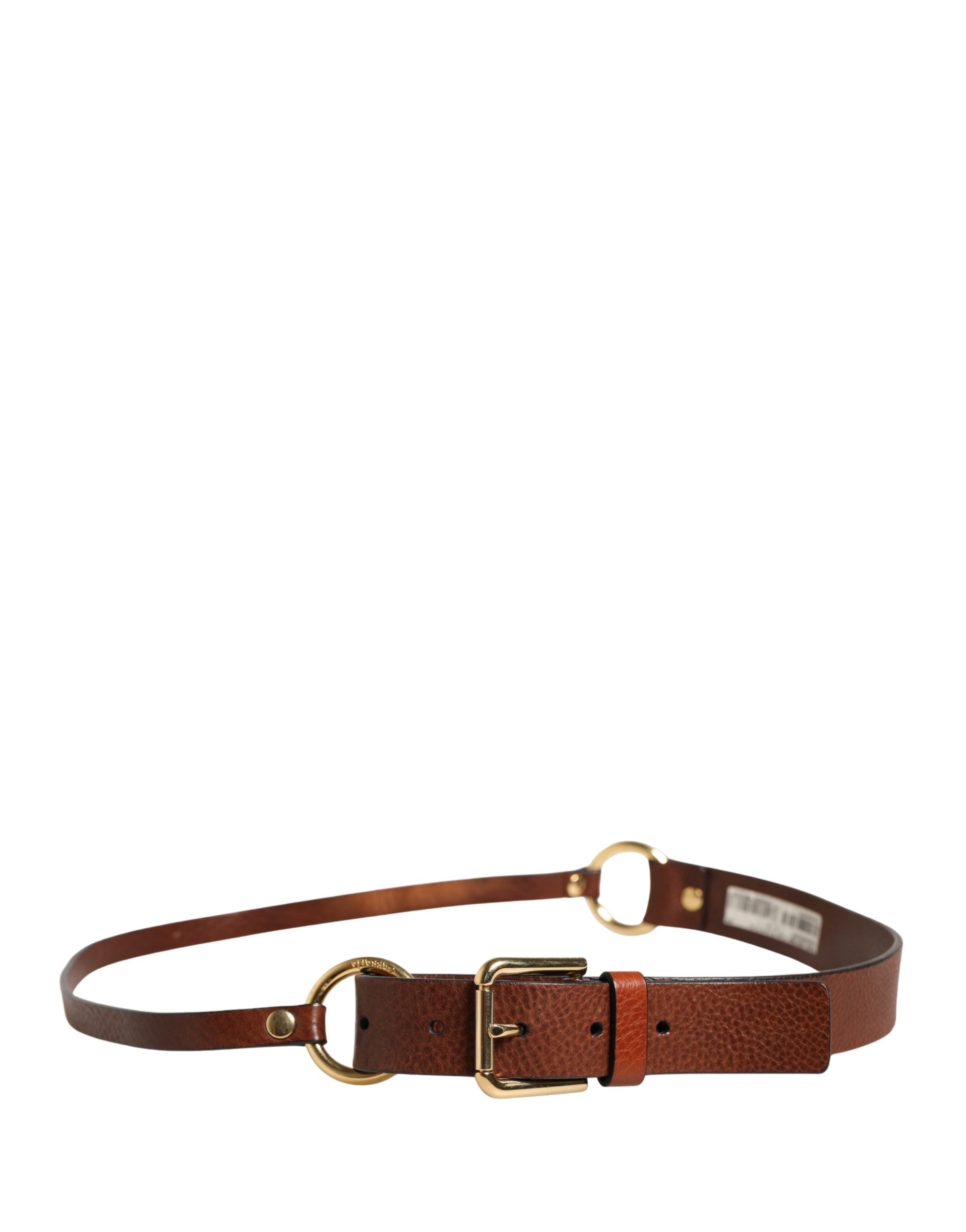 Dolce & Gabbana Men Brown Classic Leather Metal Buckle Belt Dolce & Gabbana
