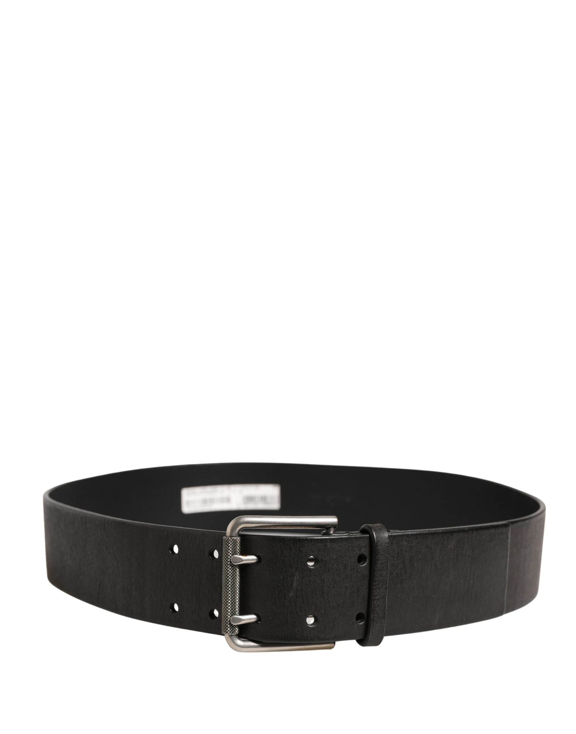 Dolce & Gabbana Men Black Classic Leather Metal Buckle Belt Dolce & Gabbana