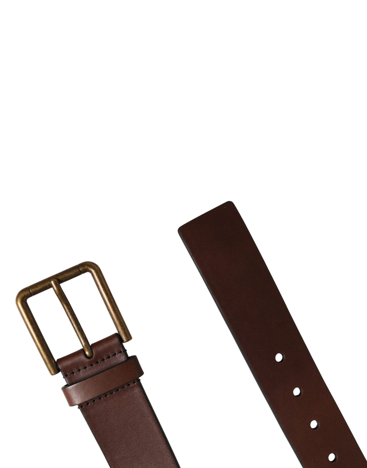 Dolce & Gabbana Men Brown Classic Leather Metal Buckle Belt