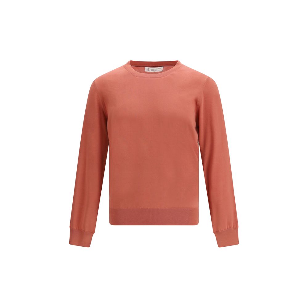 Brunello Cucinelli Orange Cotton Sweatshirt Brunello Cucinelli