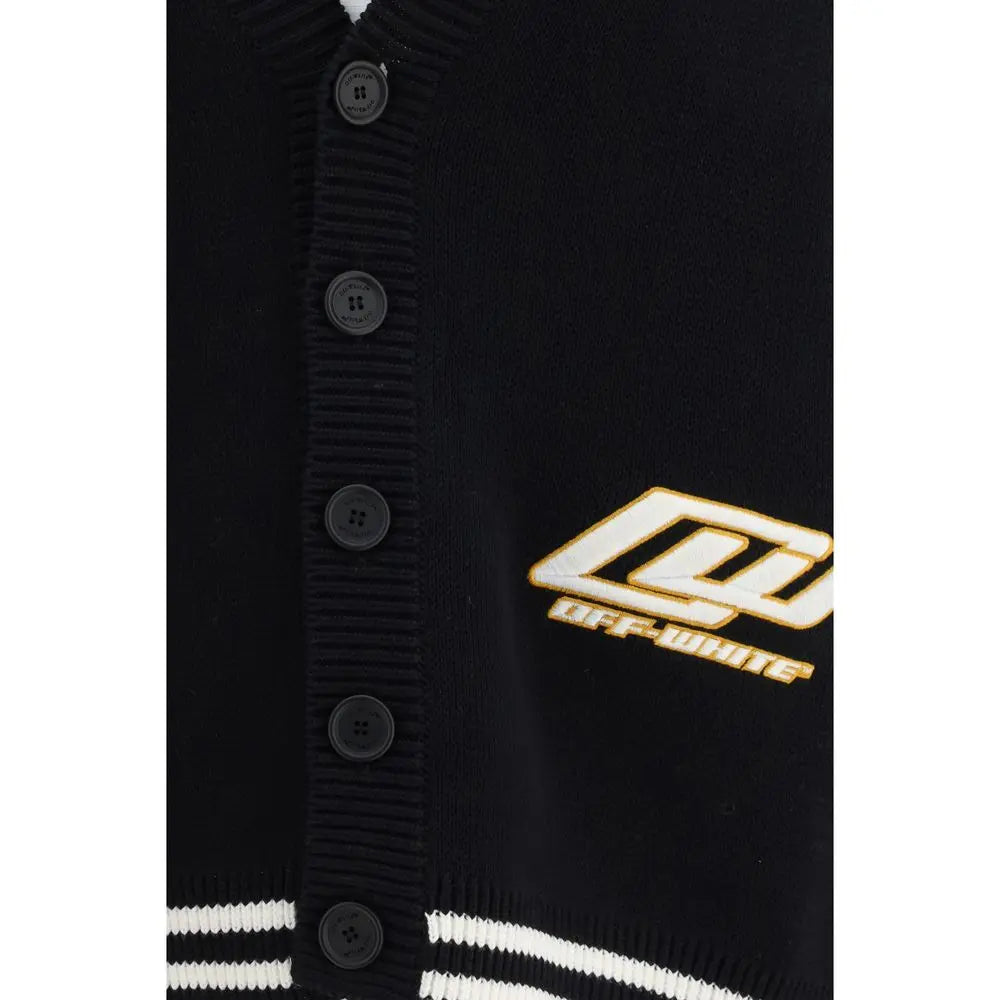 Off-White Black Cotton Cardigan Off-White