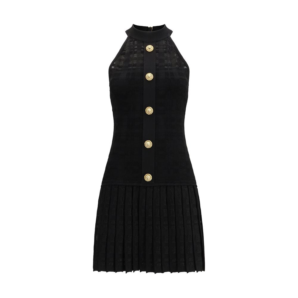Balmain Black Viscose Cocktail Dress Balmain