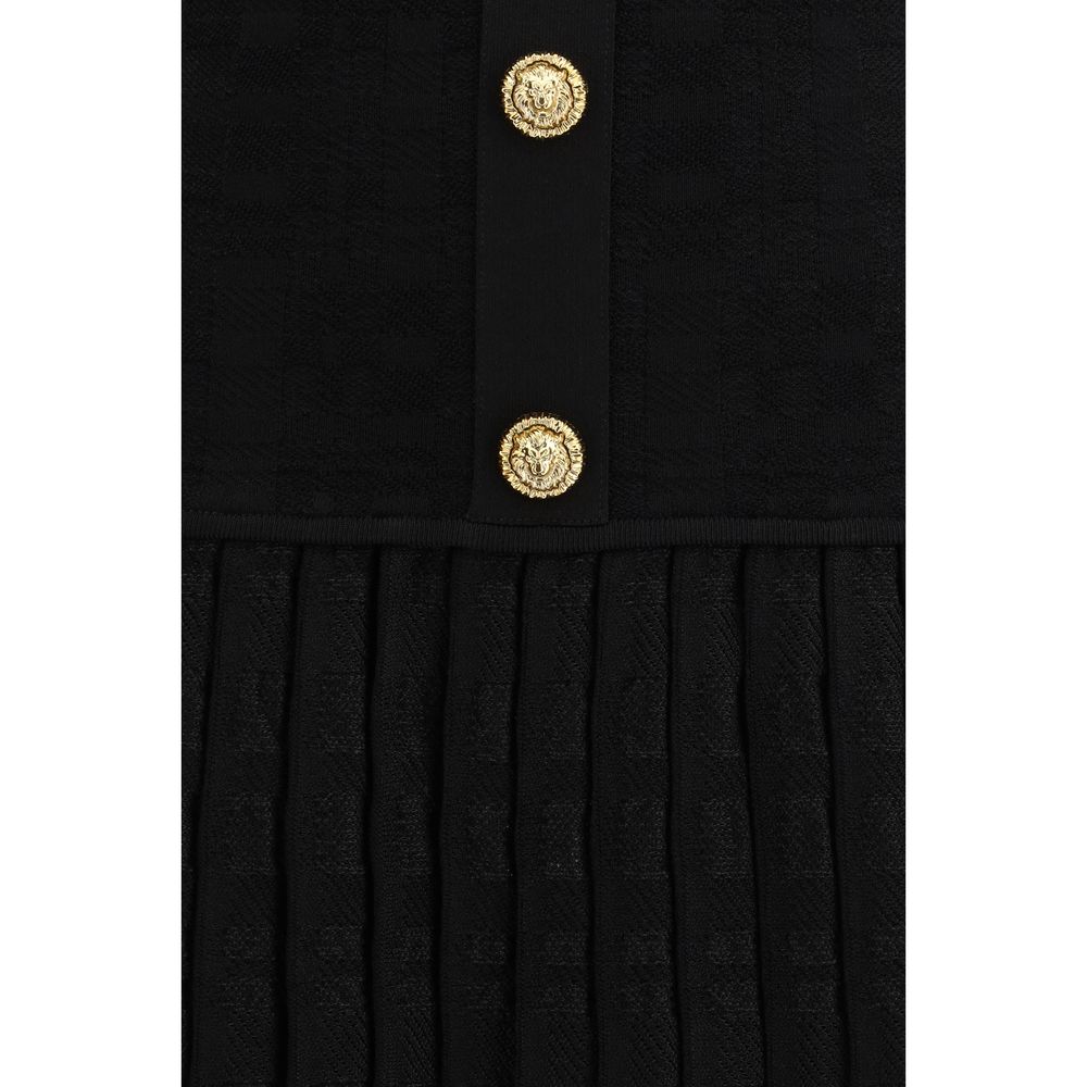 Balmain Black Viscose Cocktail Dress Balmain