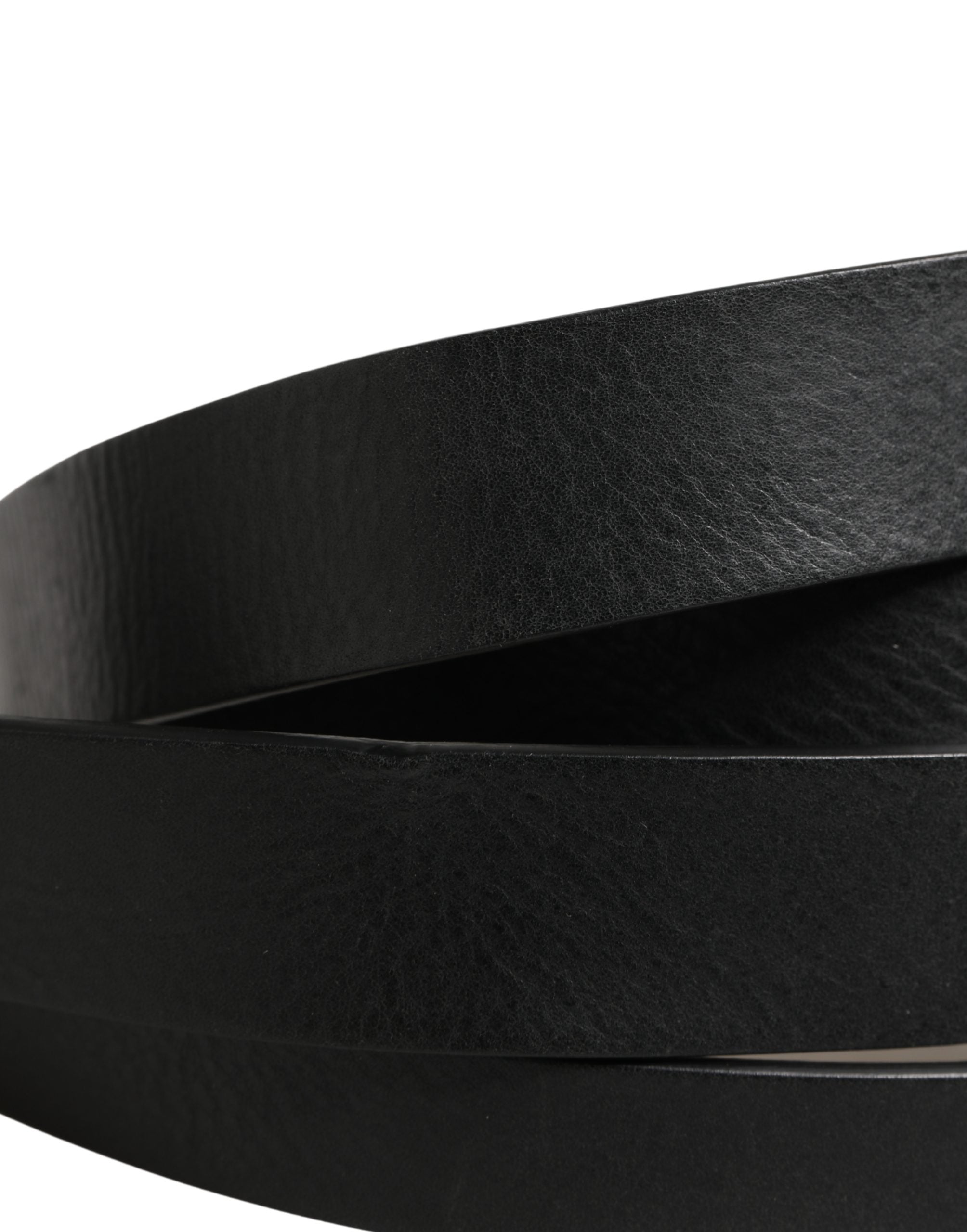 Dolce & Gabbana Black Double Strap Leather Silver Buckle Belt Dolce & Gabbana