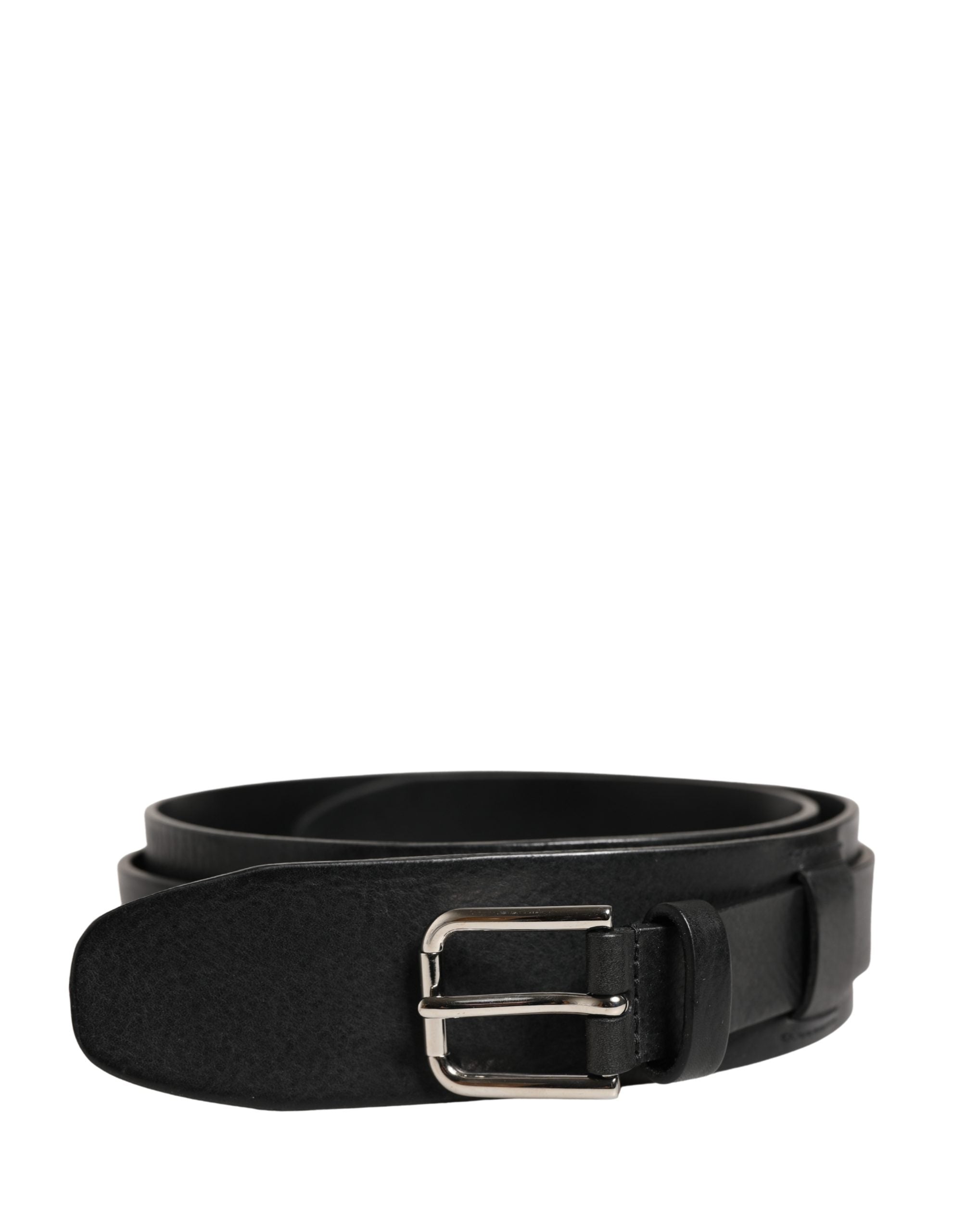 Dolce & Gabbana Men Black Classic Leather Metal Buckle Belt Dolce & Gabbana