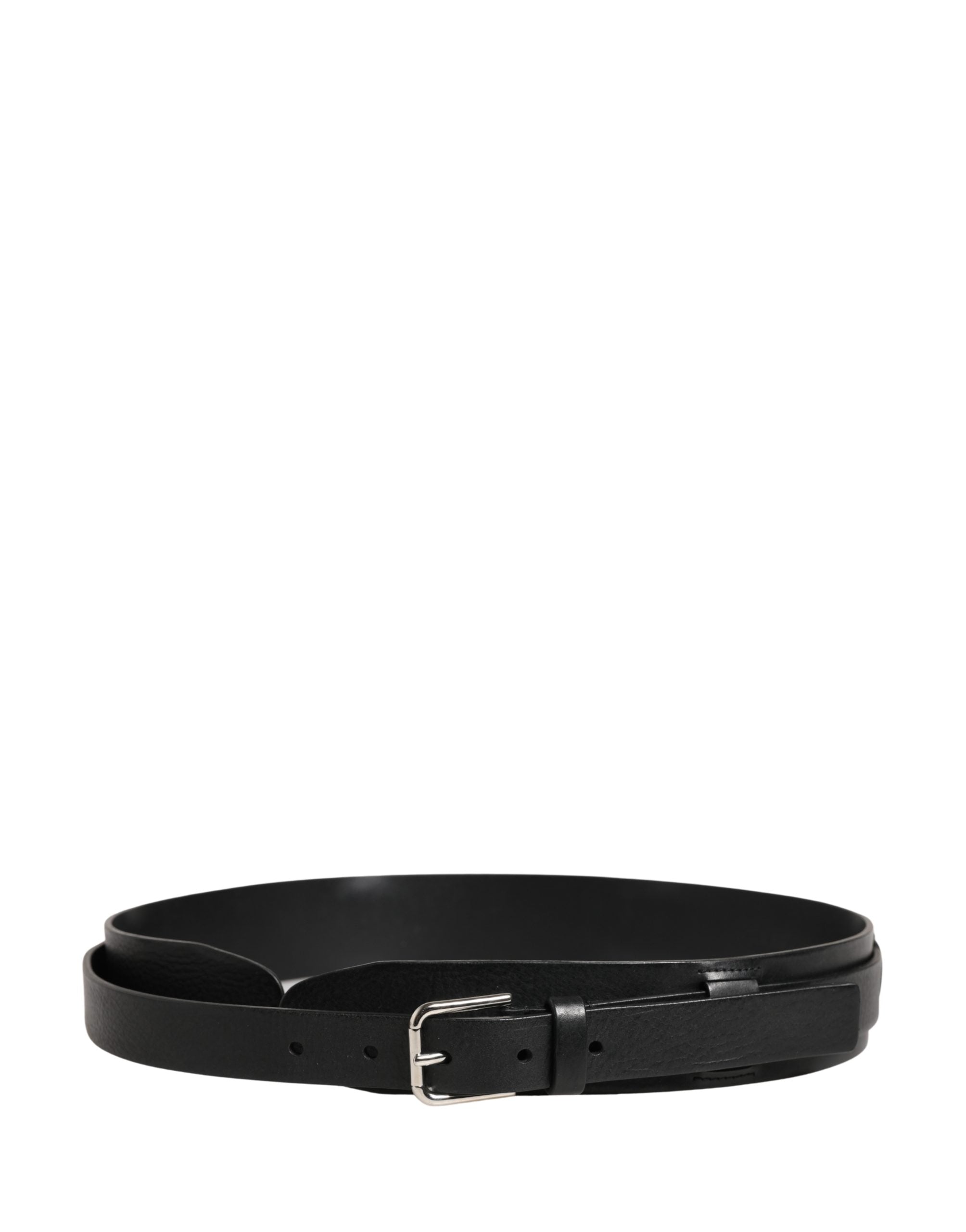 Dolce & Gabbana Men Black Classic Leather Metal Buckle Belt Dolce & Gabbana