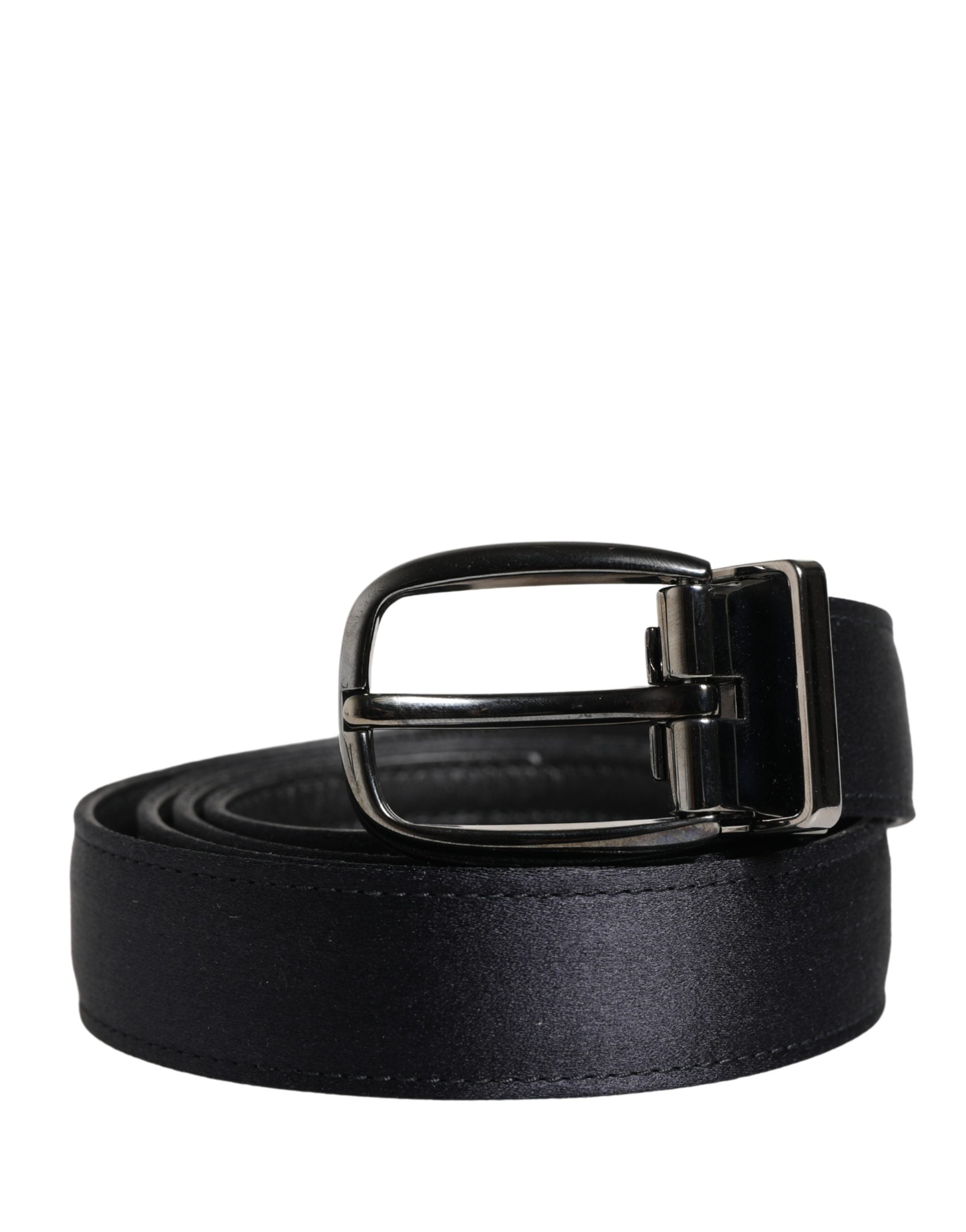 Dolce & Gabbana Men Black Classic Viscose Metal Buckle Belt Dolce & Gabbana