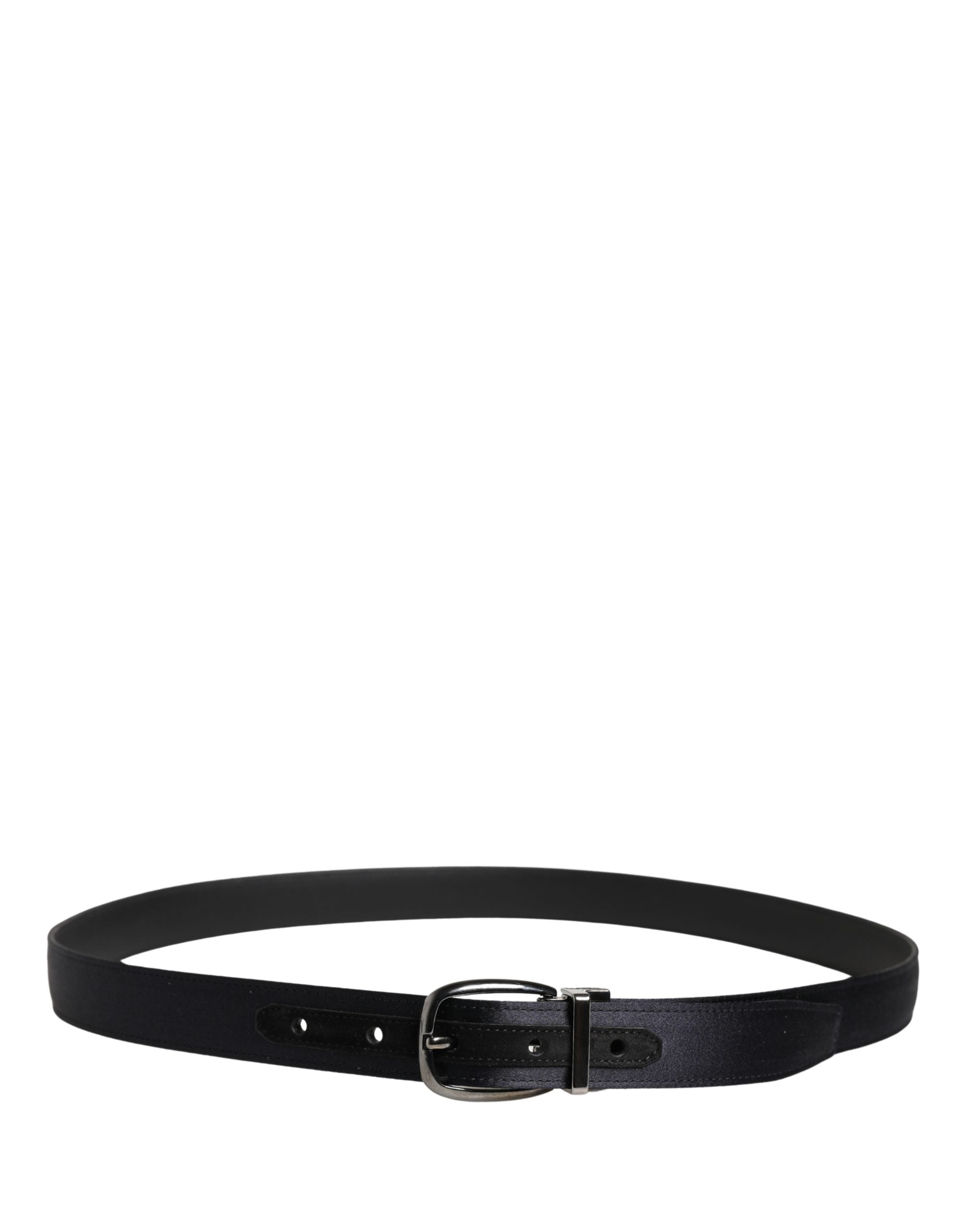 Dolce & Gabbana Men Black Classic Viscose Metal Buckle Belt Dolce & Gabbana