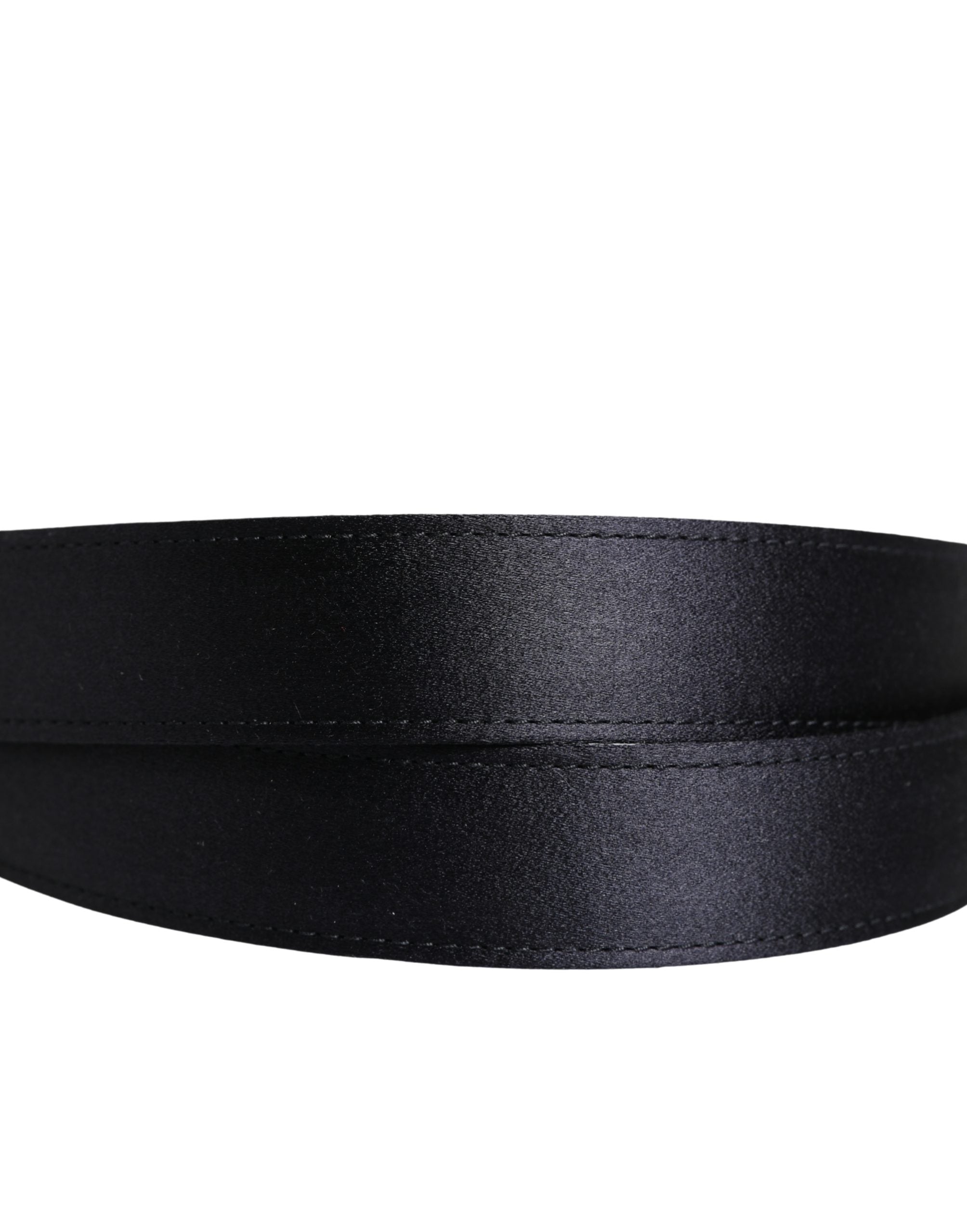 Dolce & Gabbana Men Black Classic Viscose Metal Buckle Belt Dolce & Gabbana