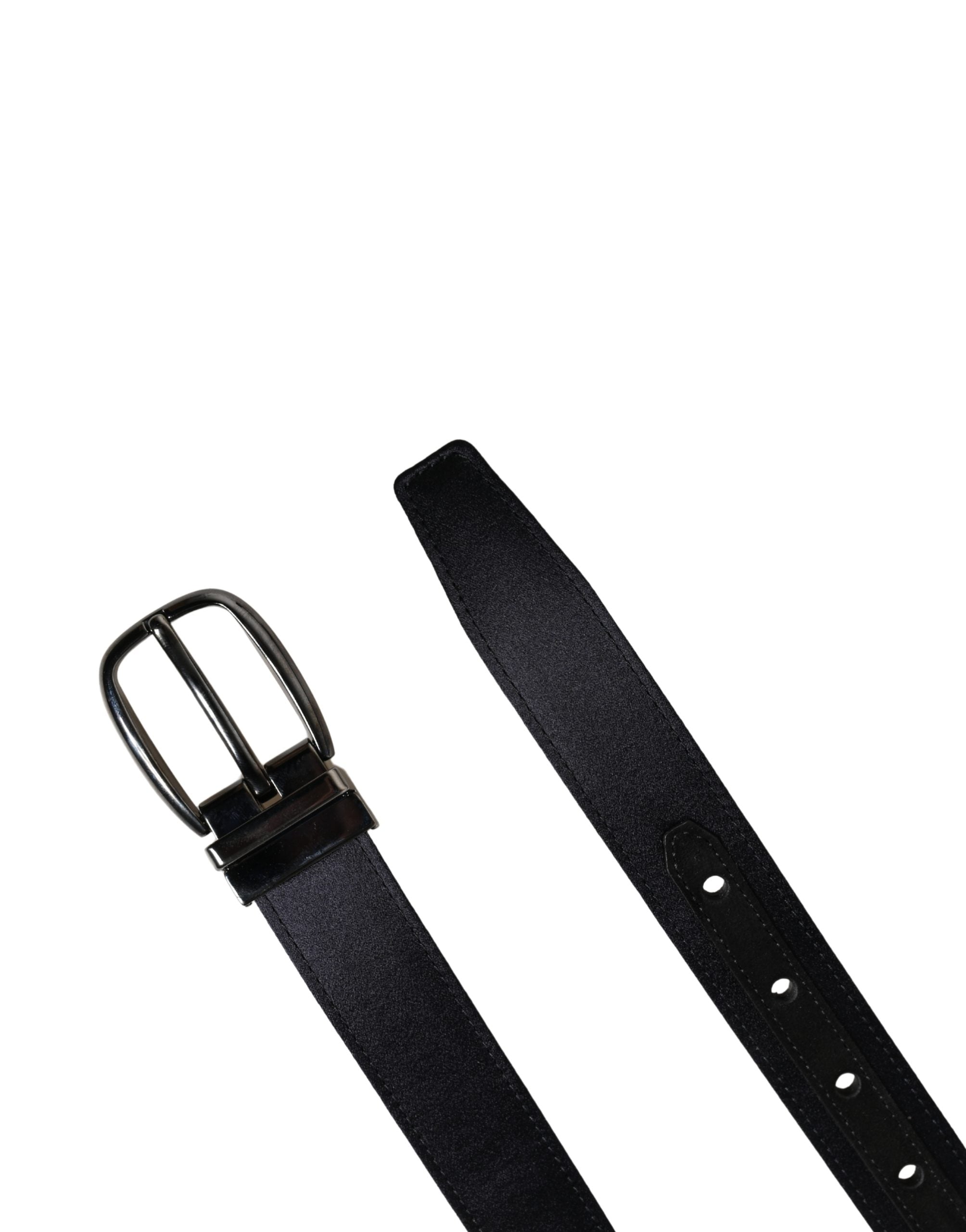Dolce & Gabbana Men Black Classic Viscose Metal Buckle Belt Dolce & Gabbana