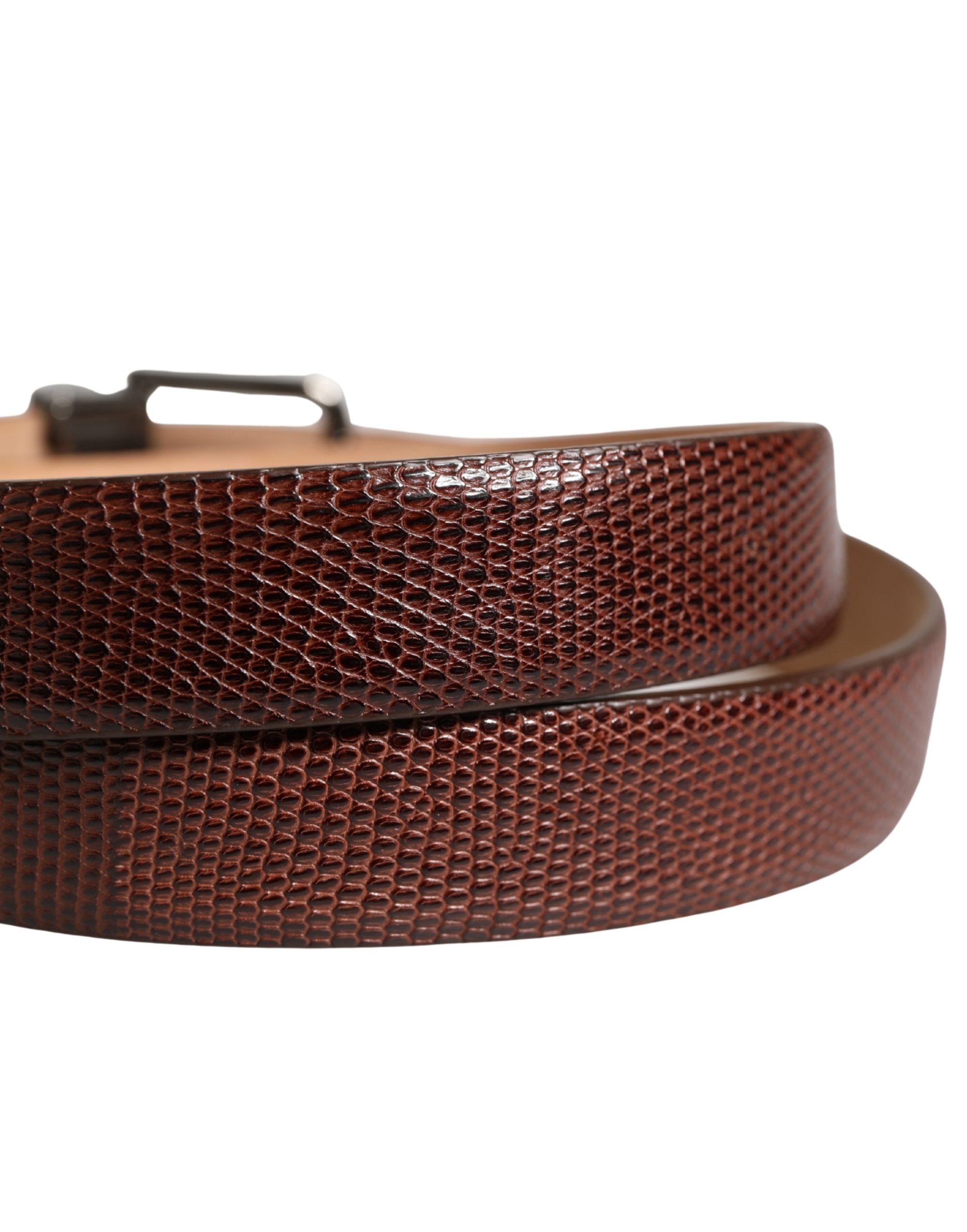 Dolce & Gabbana Men Brown Goatskin Leather Metal Buckle Belt Dolce & Gabbana