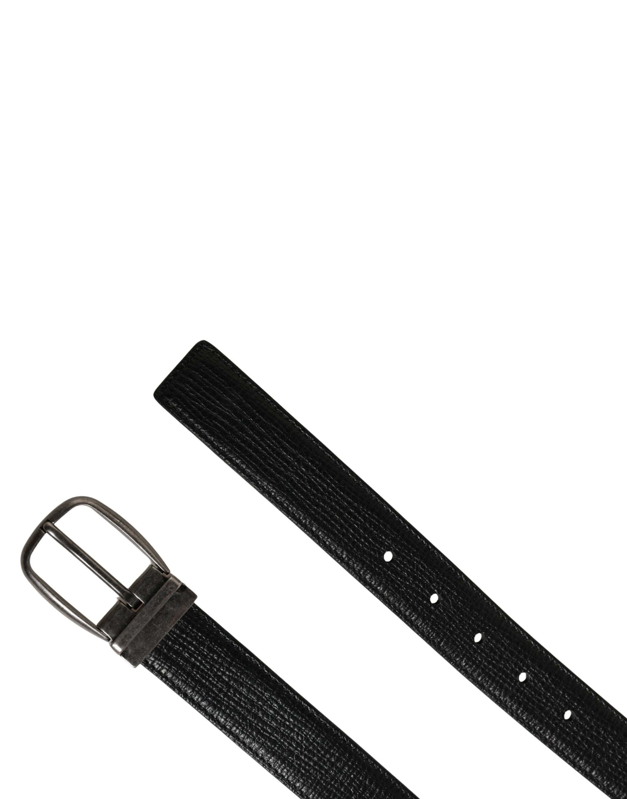 Dolce & Gabbana Men Black Classic Leather Metal Buckle Belt Dolce & Gabbana