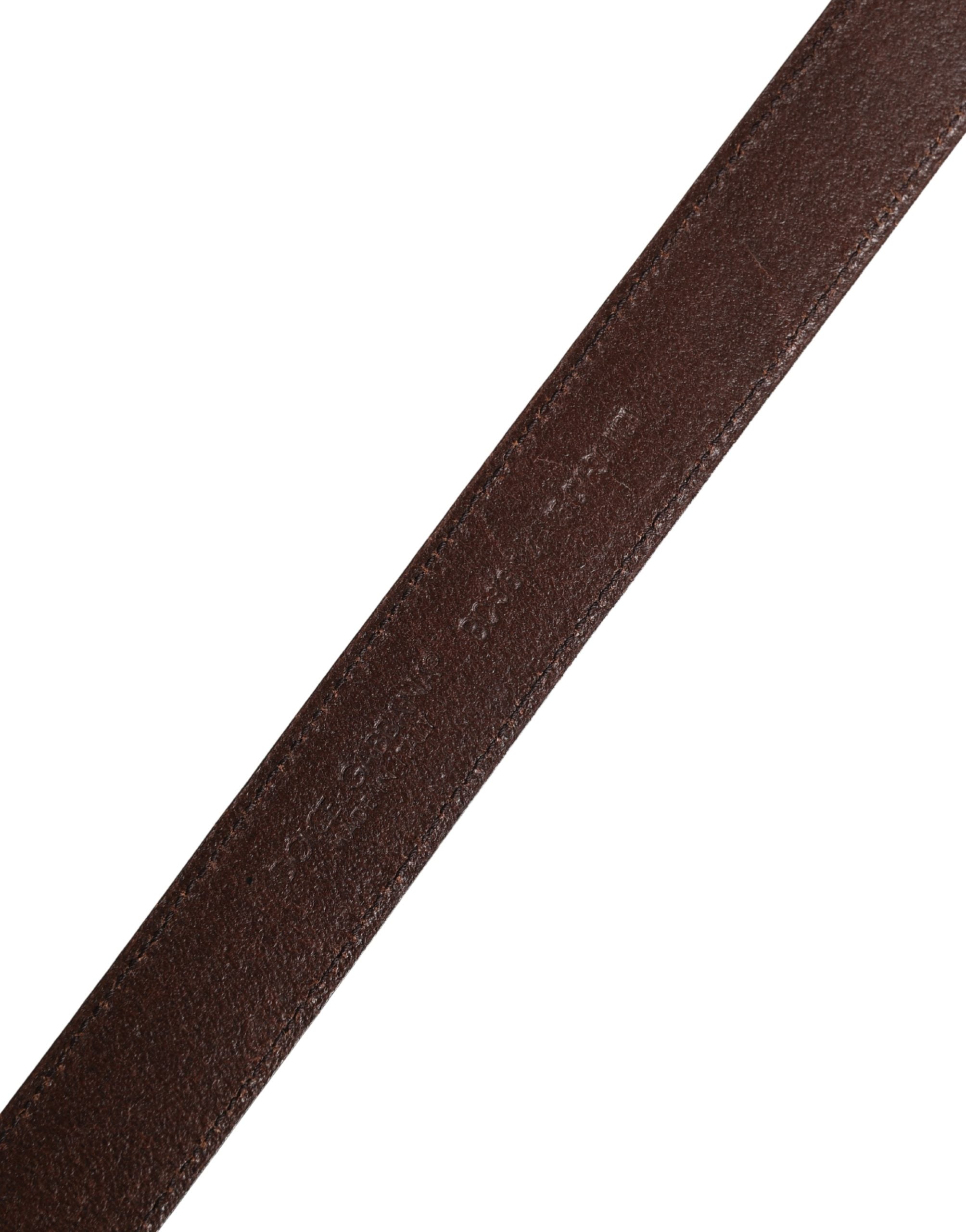 Dolce & Gabbana Men Brown Classic Leather Metal Buckle Belt Dolce & Gabbana