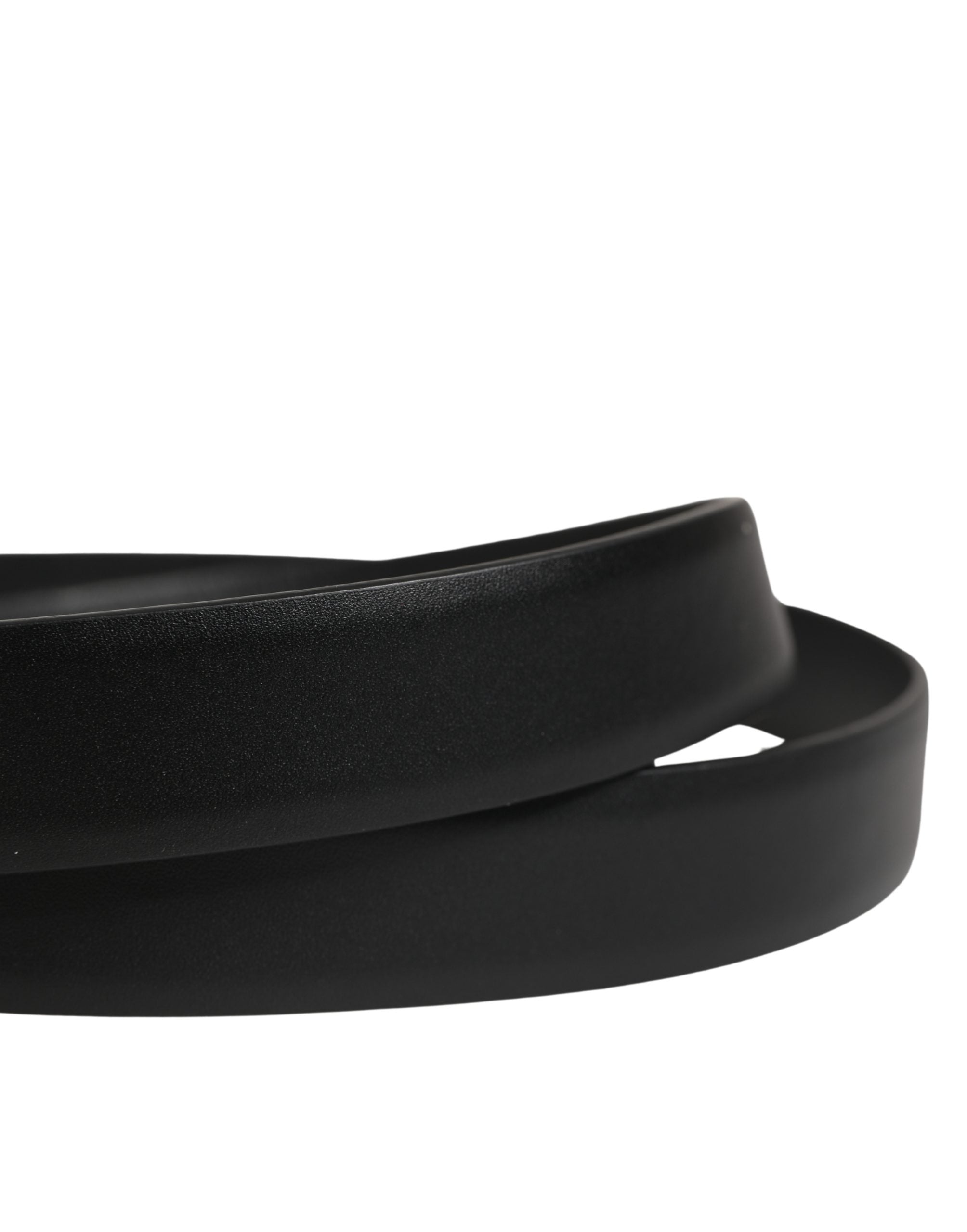 Dolce & Gabbana Men Black Classic Leather Metal Buckle Belt Dolce & Gabbana