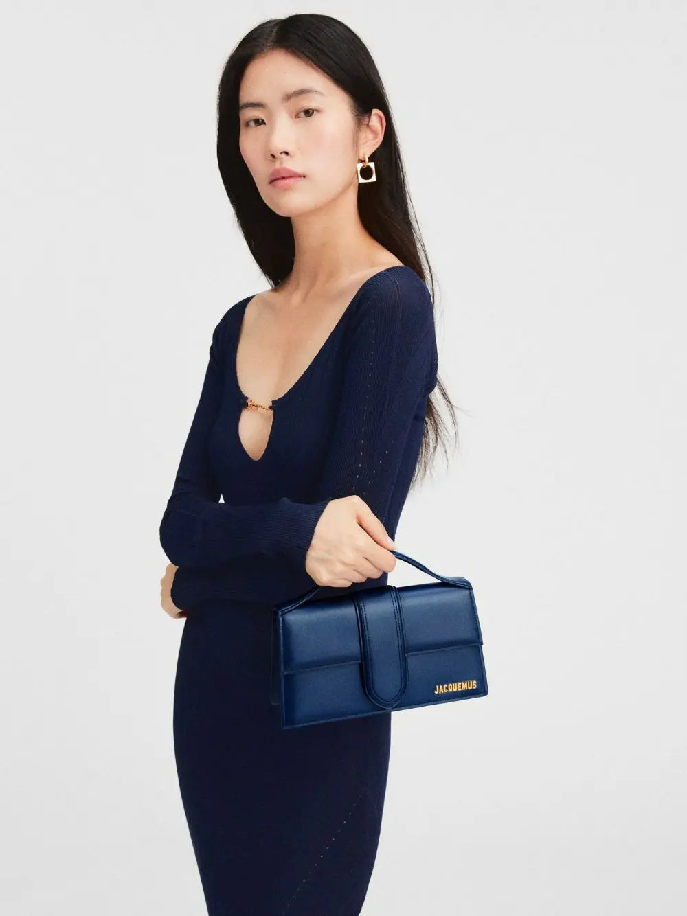 Jacquemus Dark NavyLeather Le Grand Bambino Handbag Jacquemus