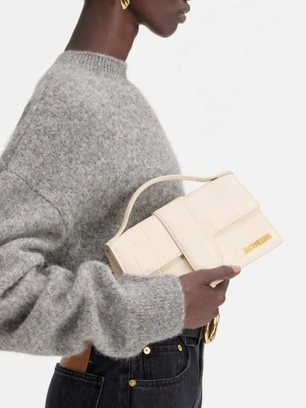 Jacquemus Ivory Cocco Le Grand Bambino Handbag Jacquemus