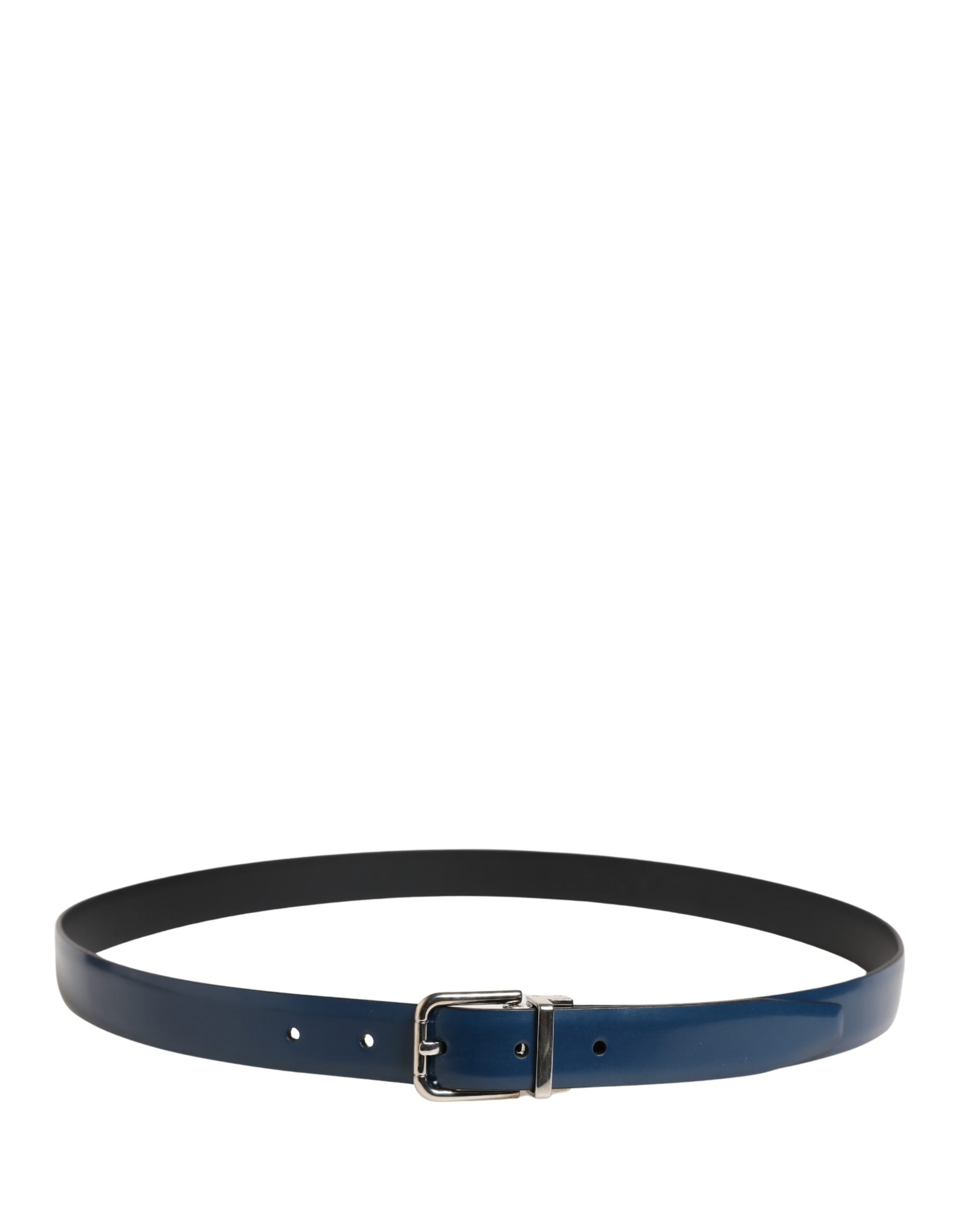 Dolce & Gabbana Men Blue Classic Leather Metal Buckle Belt Dolce & Gabbana