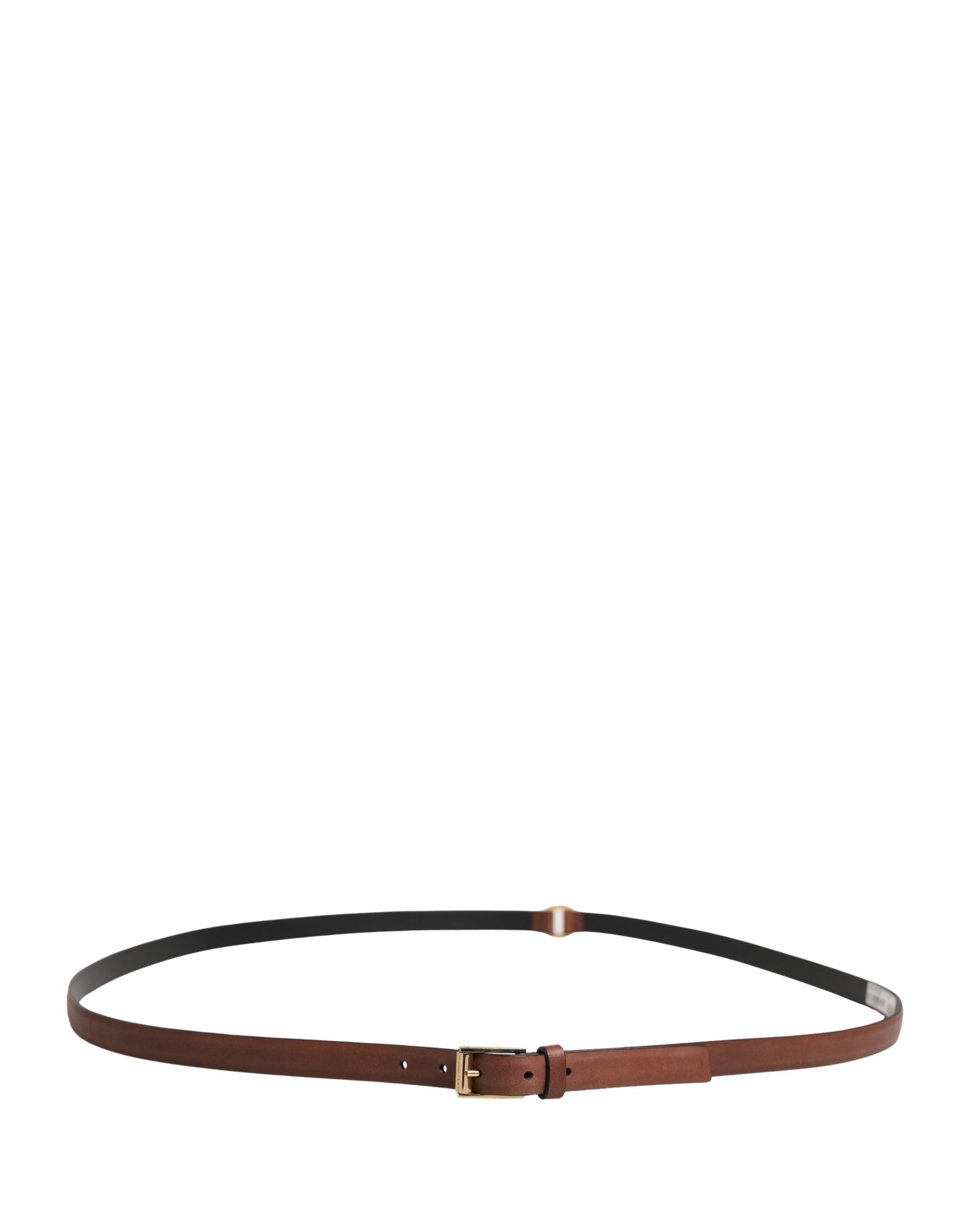 Dolce & Gabbana Men Brown Leather Classic Metal Buckle Belt Dolce & Gabbana