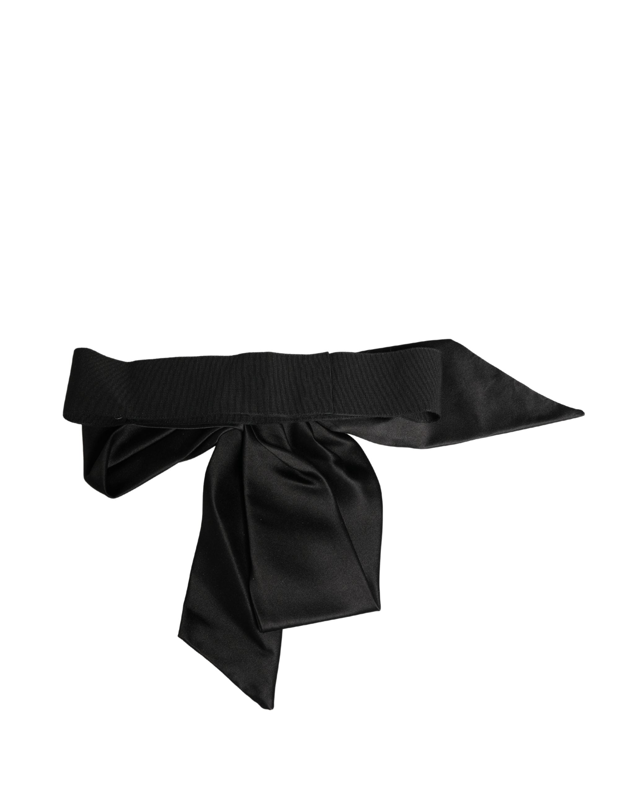 Dolce & Gabbana Black Silk Satin Sash Wide Waist Women Belt Dolce & Gabbana