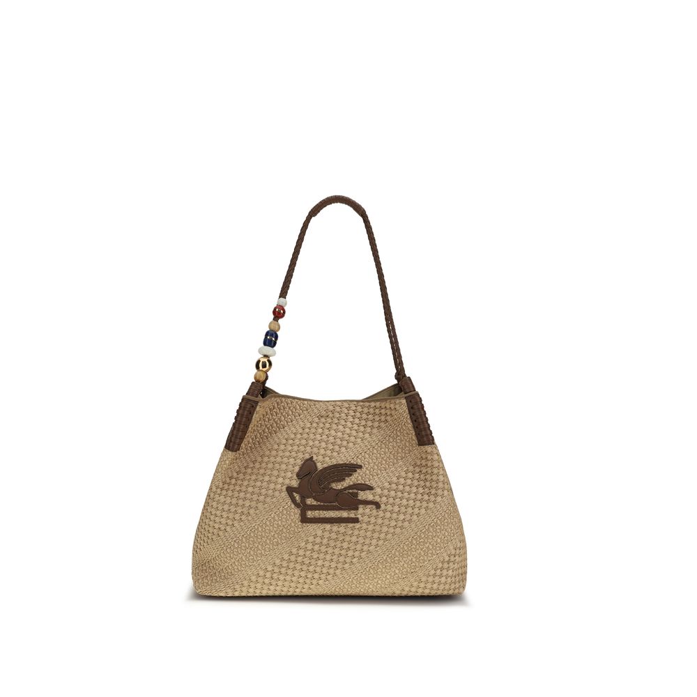Etro Beige Raffia Shoulder Bag Etro