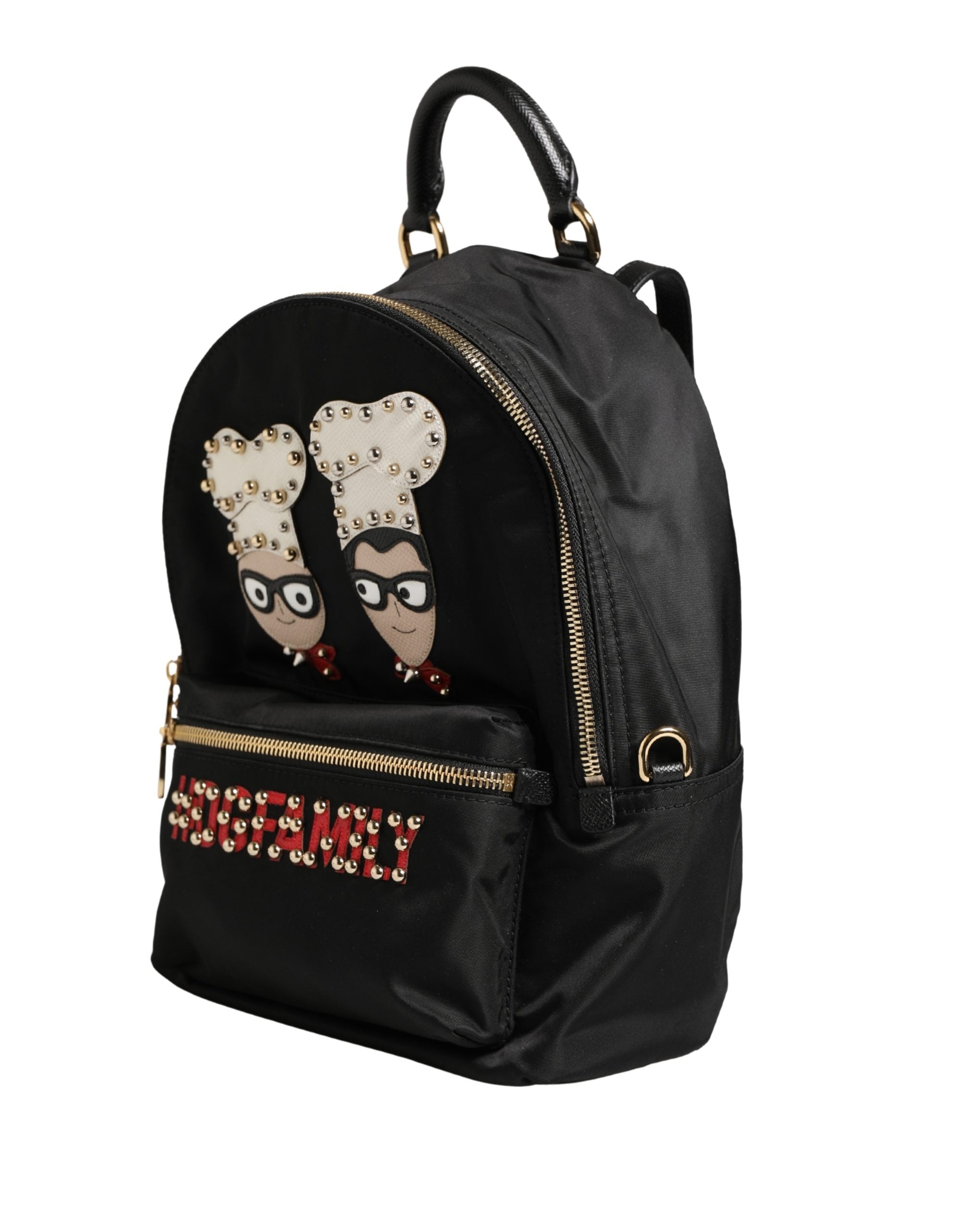 Dolce & Gabbana VULCANO Black Nylon #DGFAMILY Embellished Backpack Bag Dolce & Gabbana
