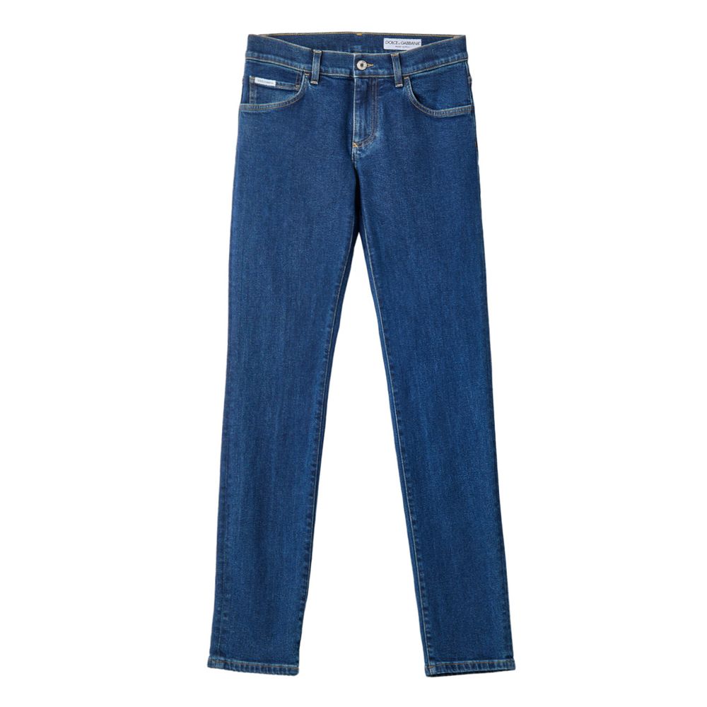 Dolce & Gabbana Blue Cotton Skinny Jeans Dolce & Gabbana