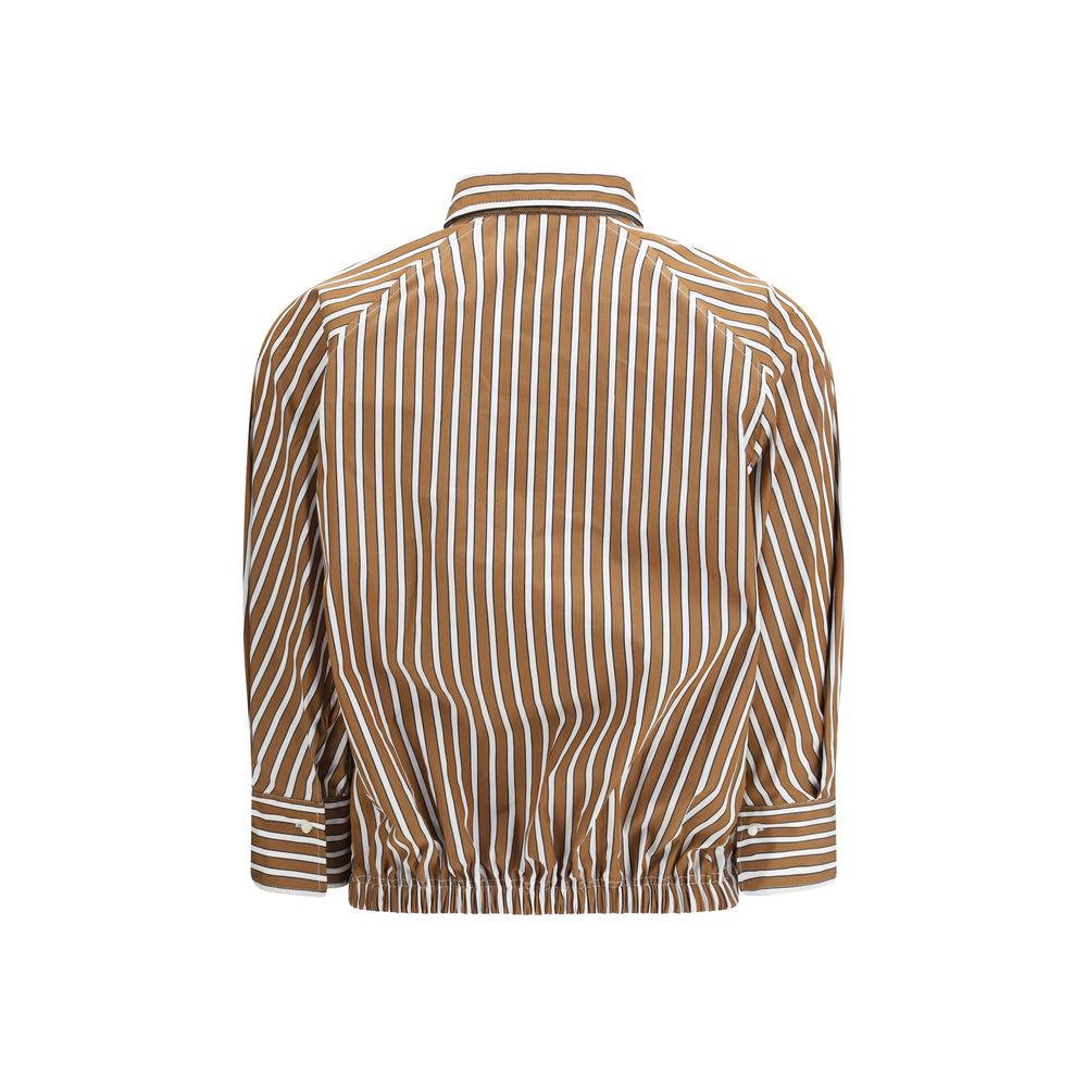 Brunello Cucinelli Brown Cotton Pattern Shirt Brunello Cucinelli