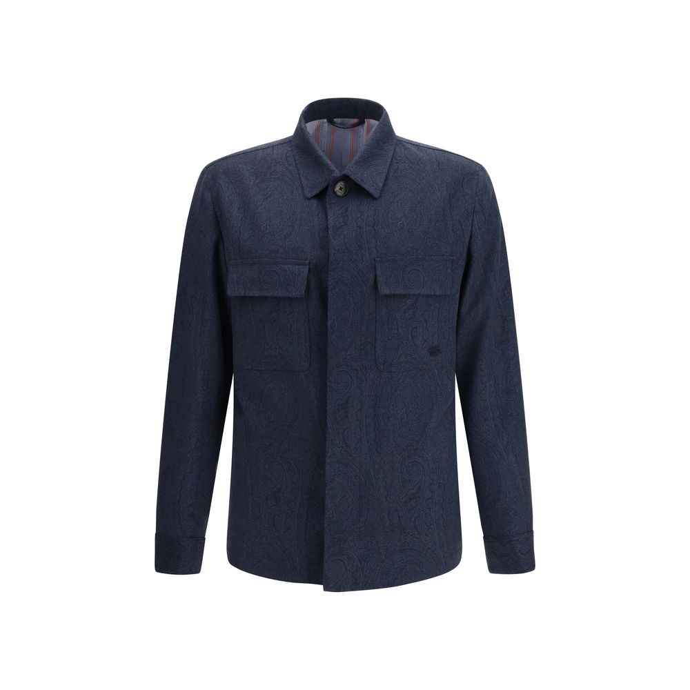 Etro Blue Wool Oves Aries Jacket Etro