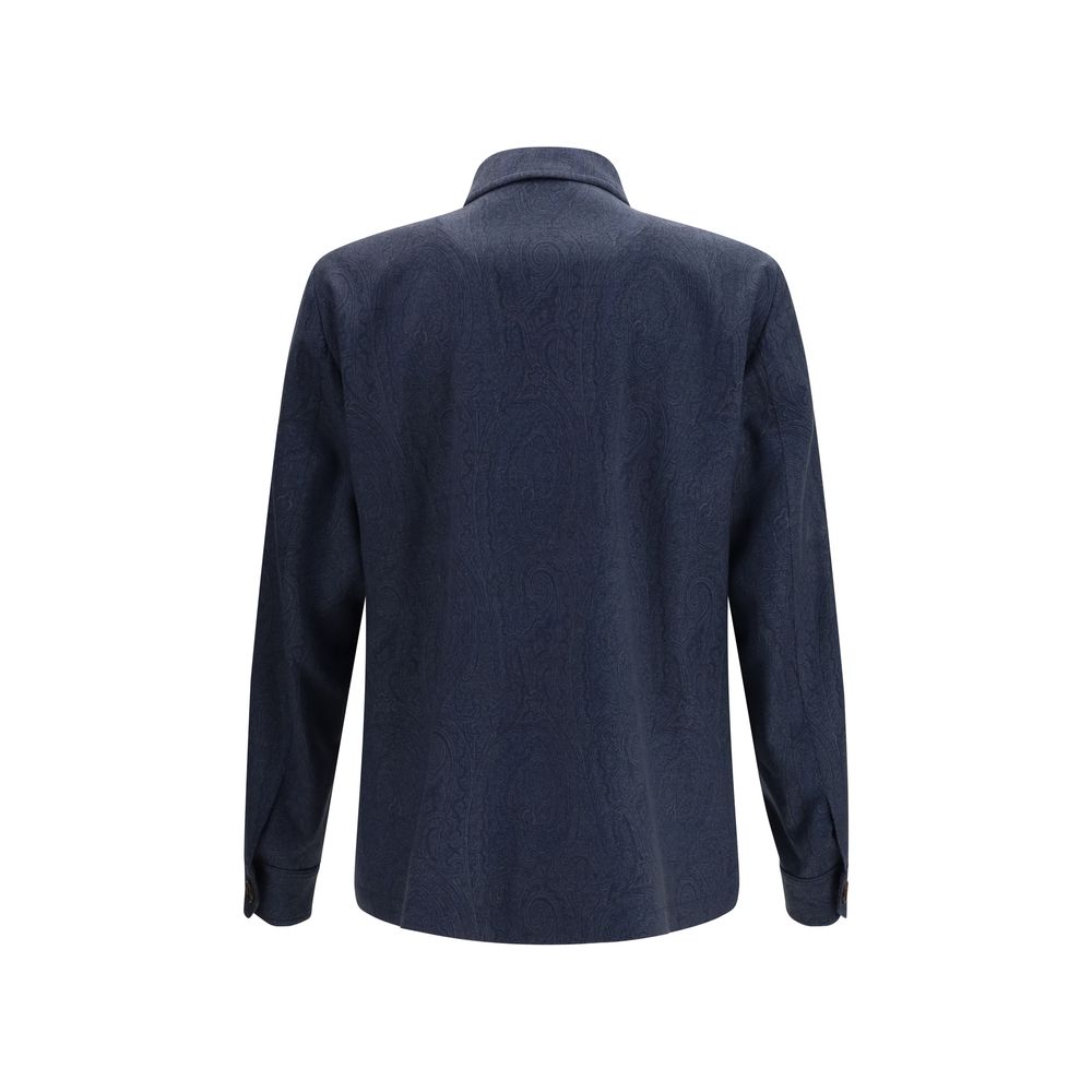 Etro Blue Wool Oves Aries Jacket Etro