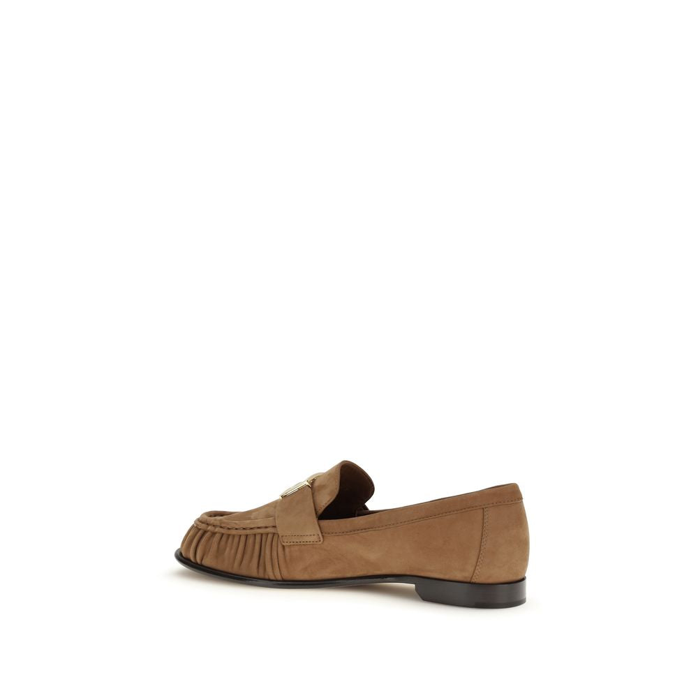 Fendi Brown Lamb Ovis Aries Aries Slip-On Loafers Fendi