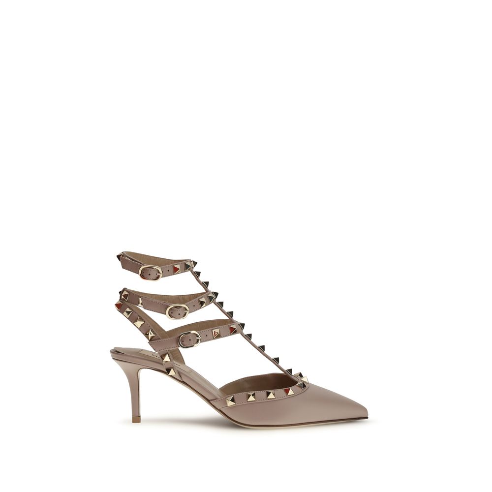 Valentino Garavani Multicolor Calf Leather Bos Taurus Mid Heel Pumps Valentino Garavani