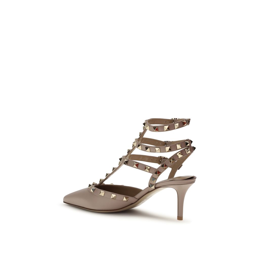 Valentino Garavani Multicolor Calf Leather Bos Taurus Mid Heel Pumps Valentino Garavani