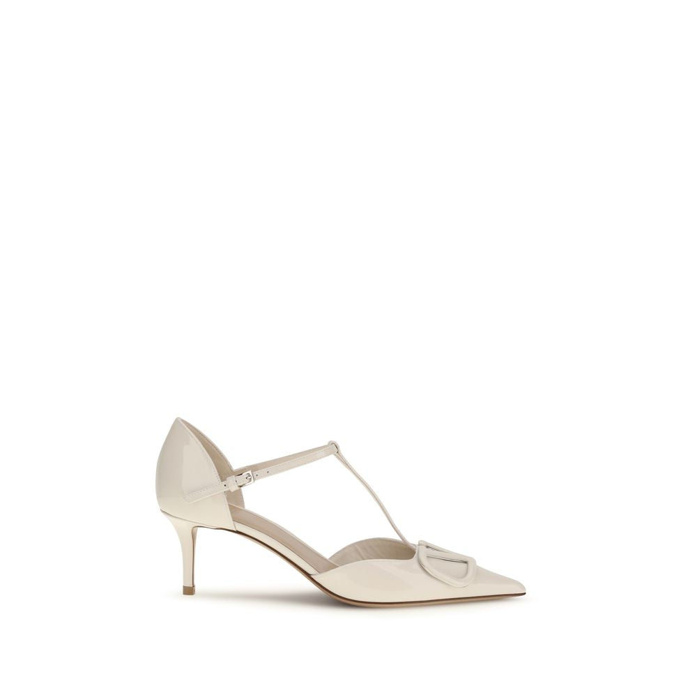 Valentino Garavani Beige Calf Leather Bos Taurus High Heel Pumps Valentino Garavani