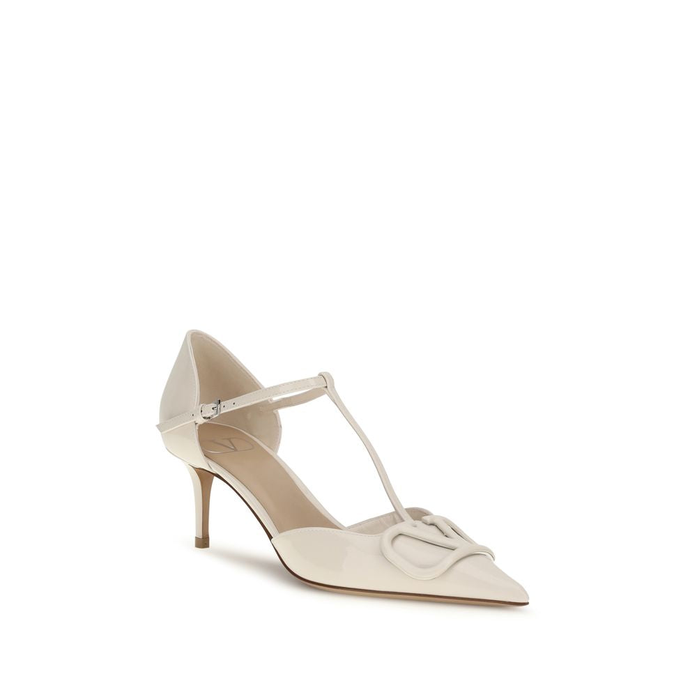 Valentino Garavani Beige Calf Leather Bos Taurus High Heel Pumps Valentino Garavani