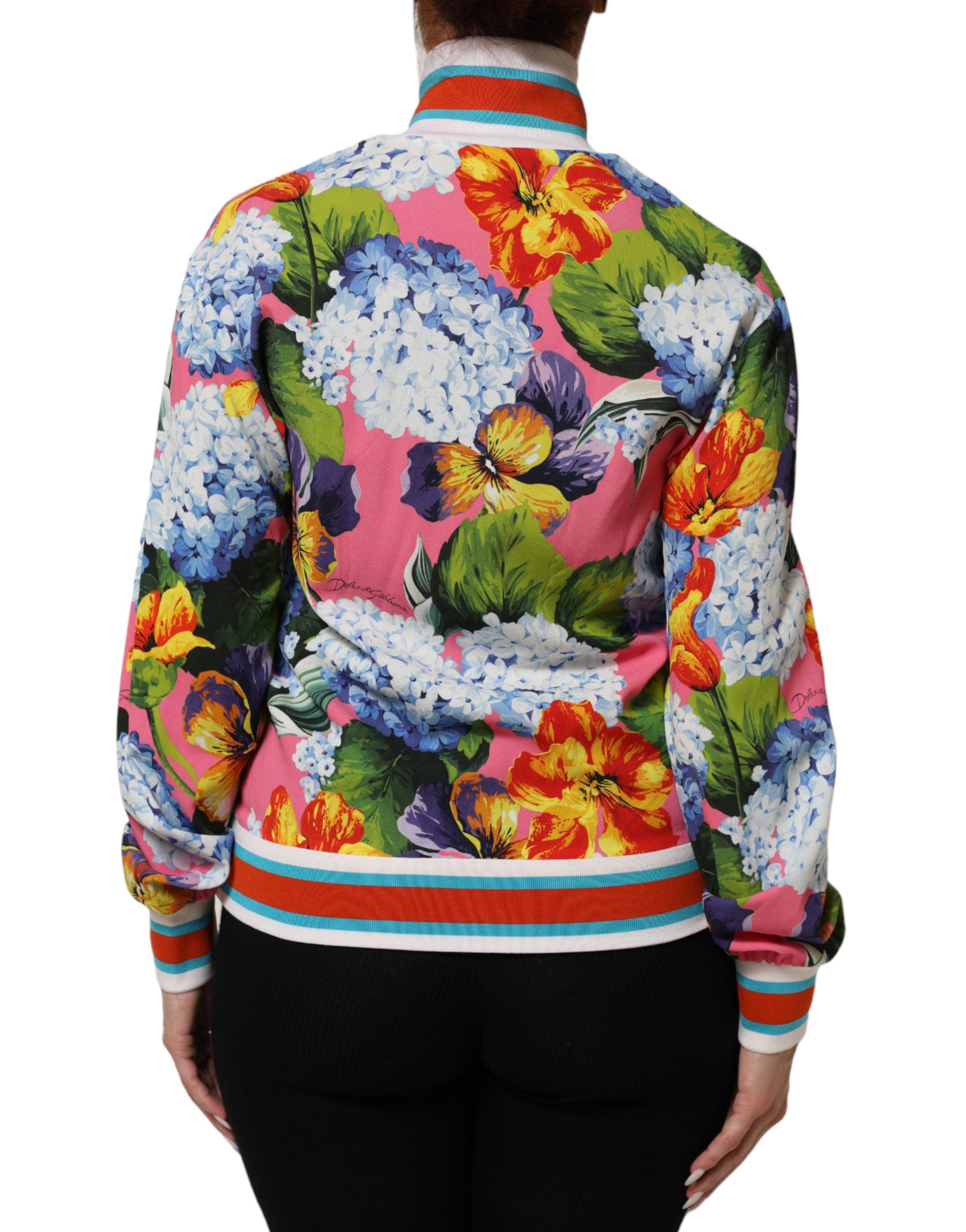 Dolce & Gabbana Multicolor Floral Print Zip Cardigan Jacket Dolce & Gabbana